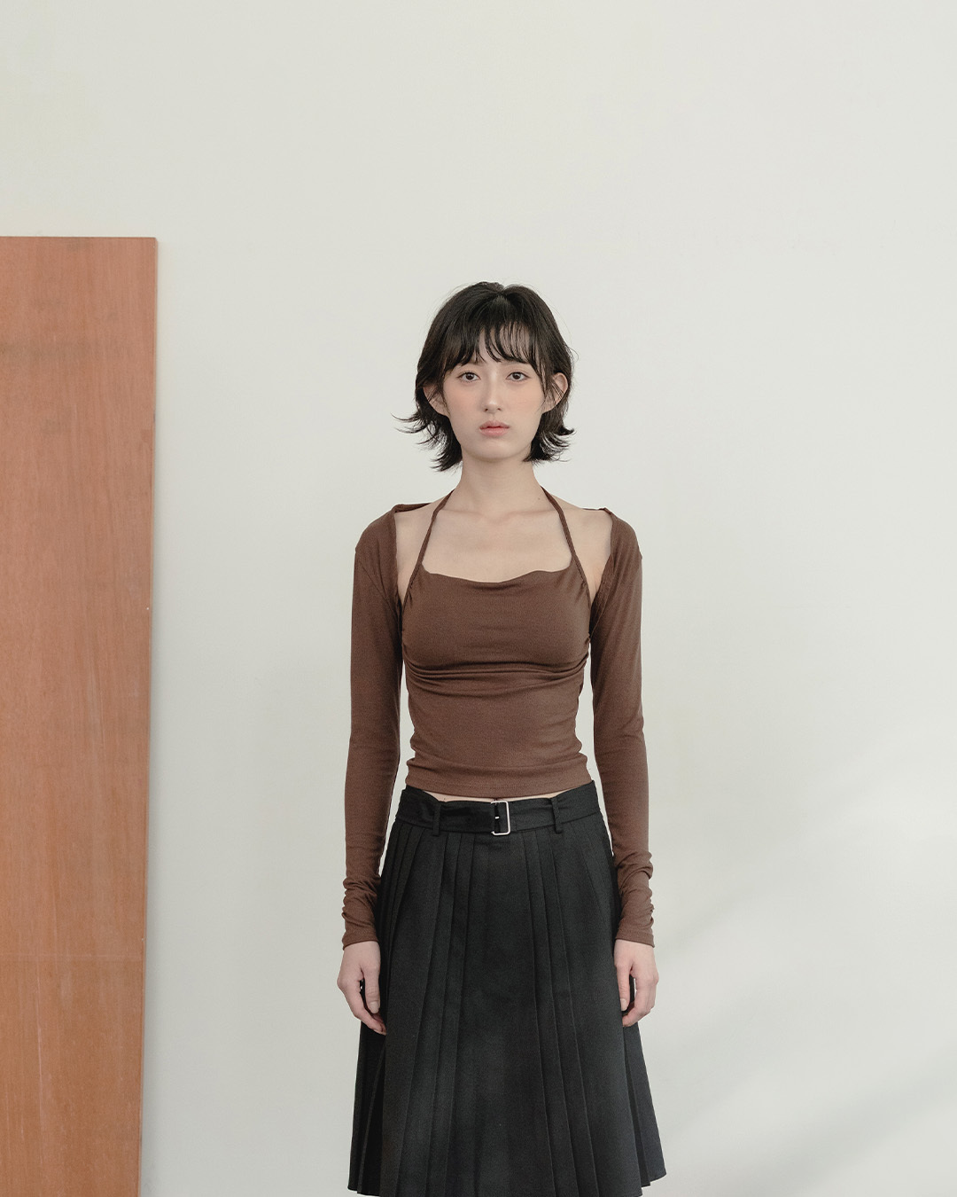 Two-piece halter neck bra top - coffee【01150499】in stock+pre-order