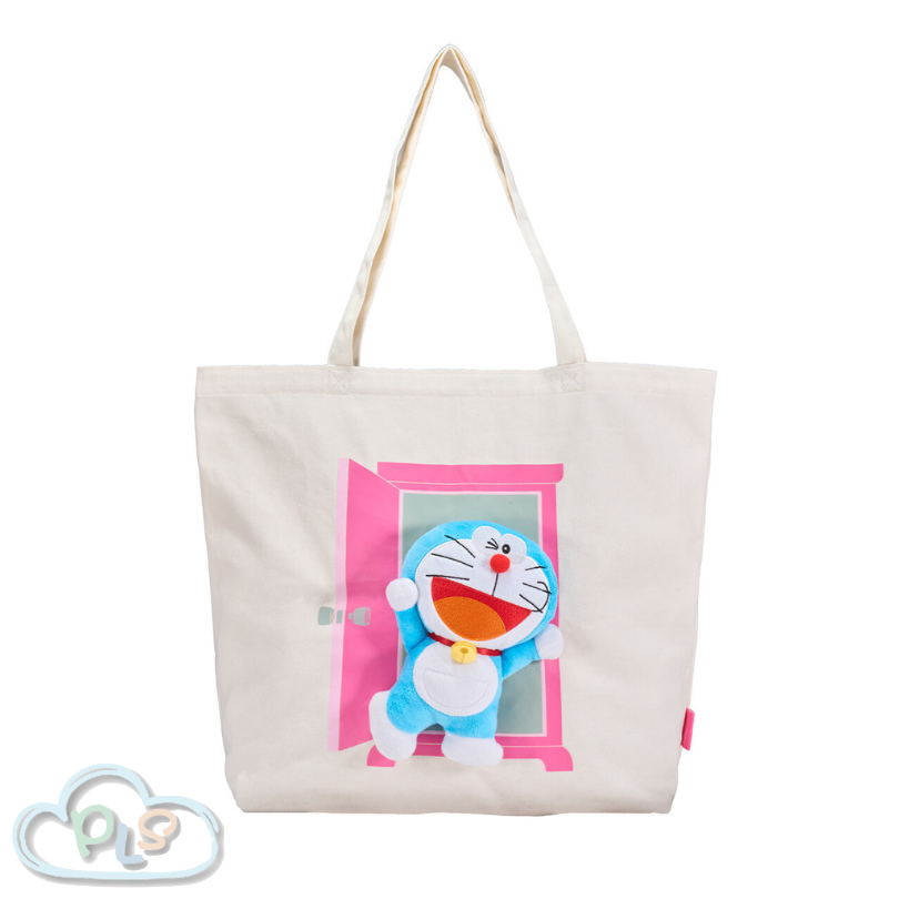 In Stock 3D Plush Toy Sewn Into A Large Tote Bag Anywhere Door Eyeup #23111-1