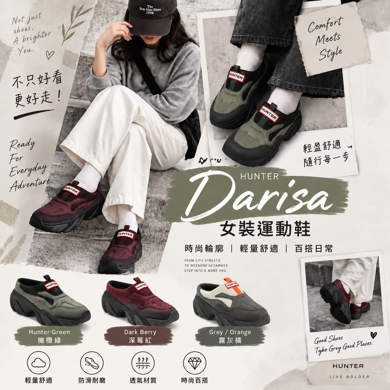 【預購】Hunter Darisa H083150 女裝一腳蹬運動鞋