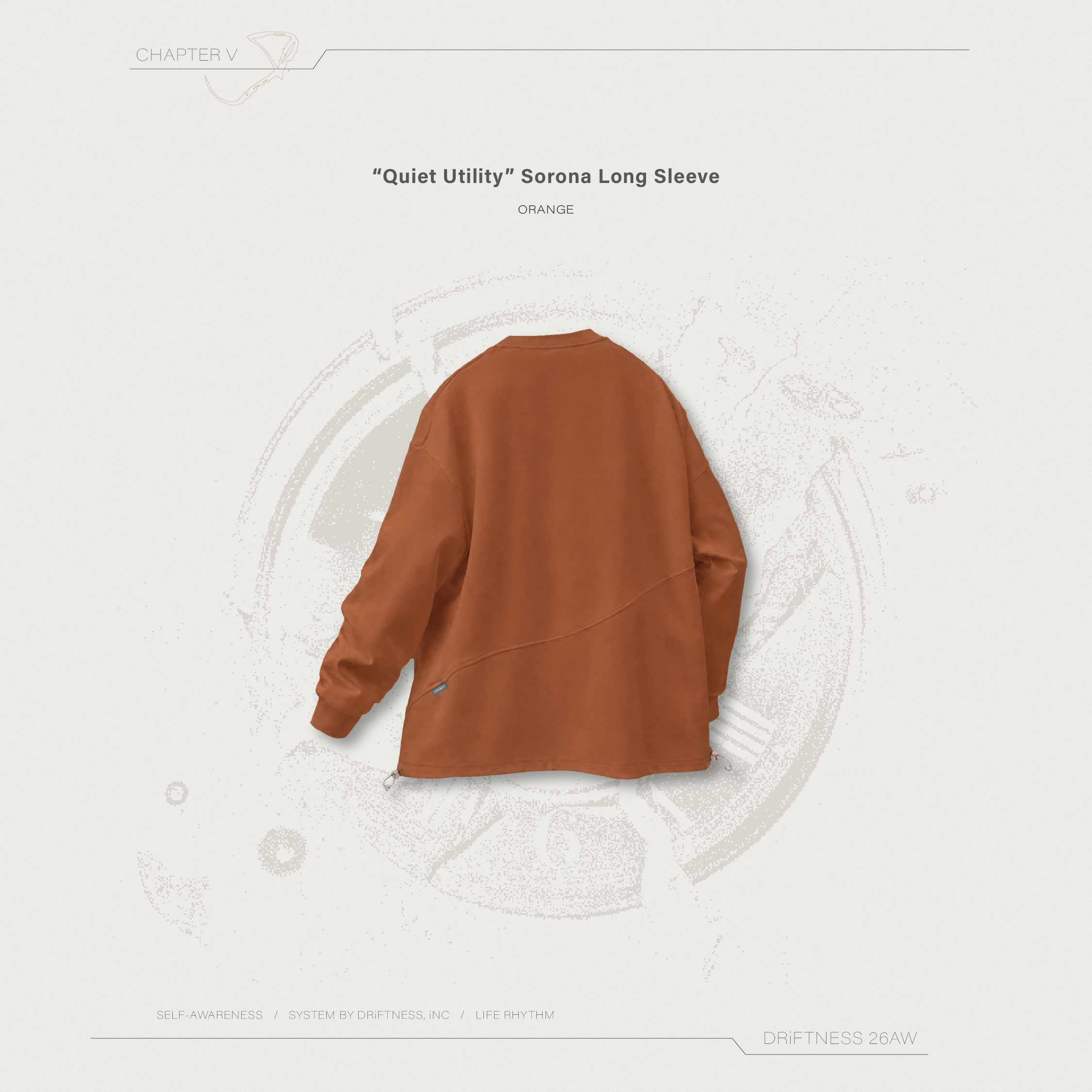 DRiFTNESS｜ "Quiet Utility" SORONA發熱機能薄長袖 - Orange