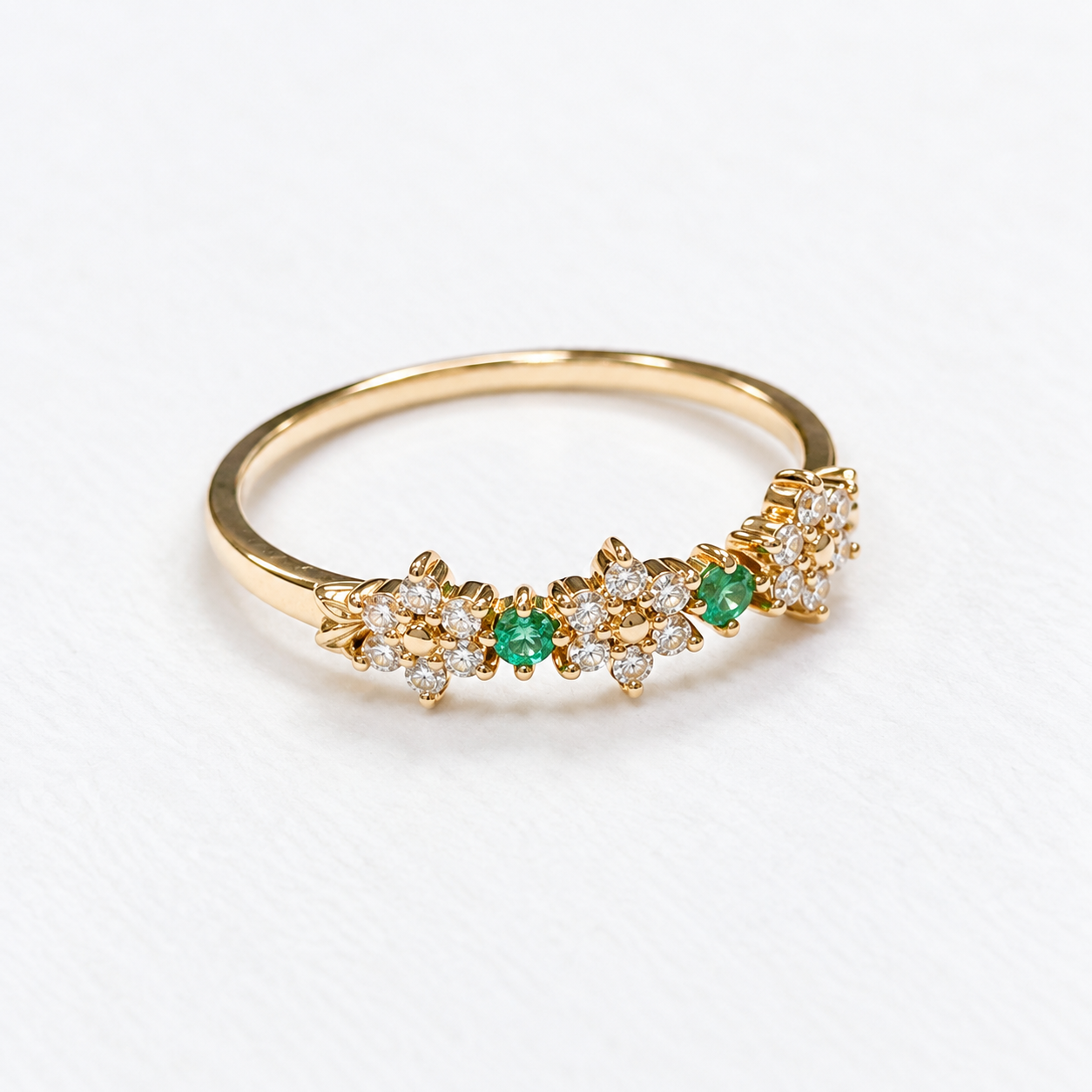 【me.luxe】K10花見祖母綠7分鑽石戒