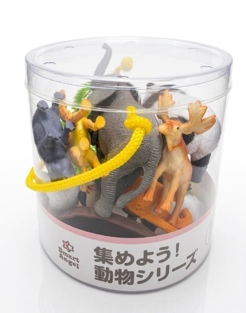 【Smart Angel】Wild Animal Figures Bucket Set (9 Animals + 1 Tree) 10-Piece Set (3Y+)