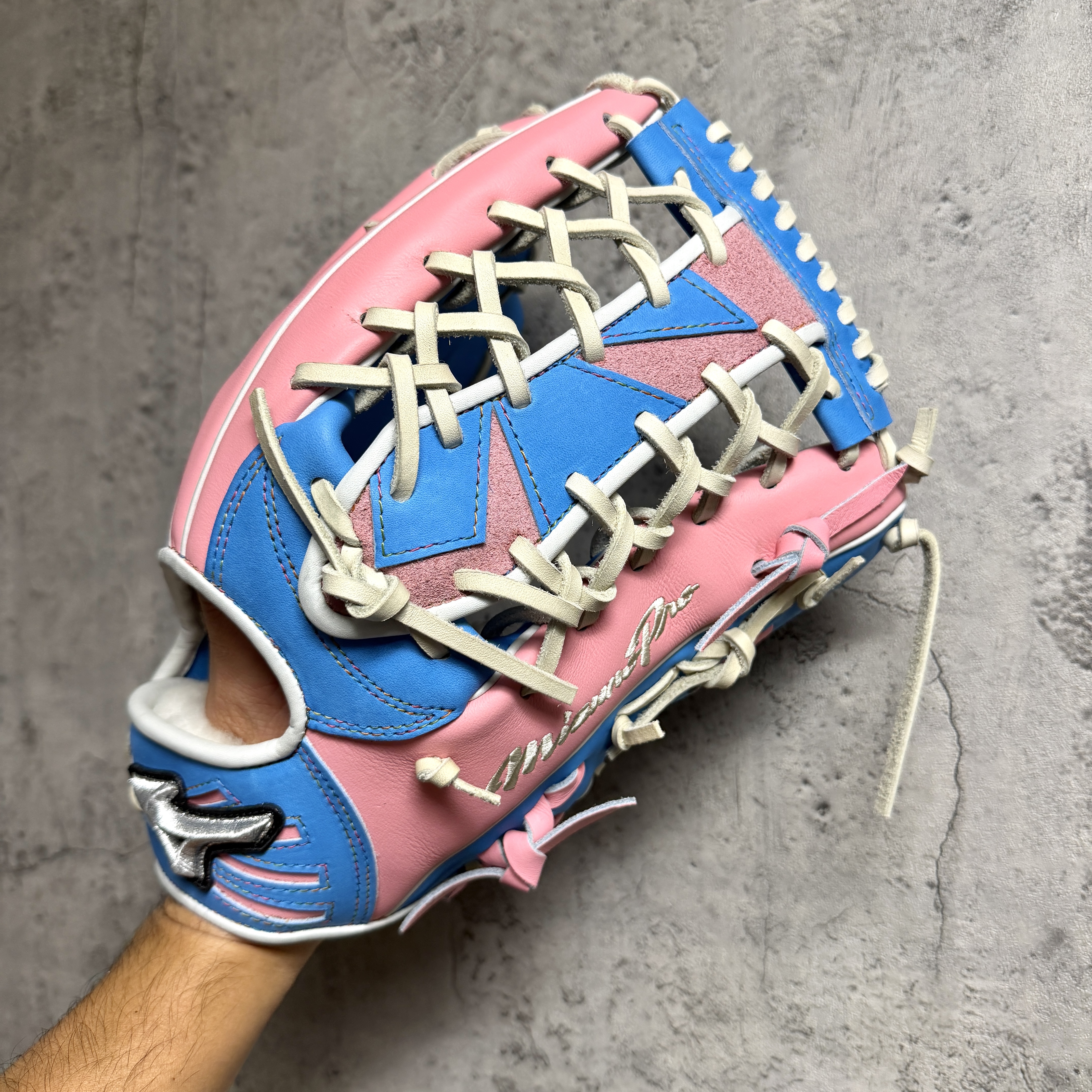 現貨!  約13吋 Mizuno Pro 日本製 軟式 外野 鈴木一朗 白金標 波賀HAGA產 M-M013 瘋牛限定