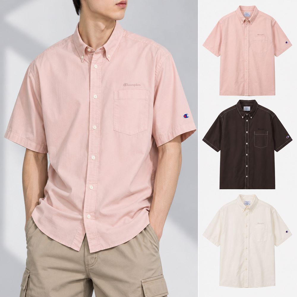 男款-CASUAL 牛仔短袖襯衫-3色(C3-D312)