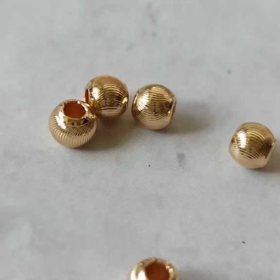 保色14K/18K金隔珠 貓眼切面珠(約50入)｜保色隔珠 DIY金屬材料