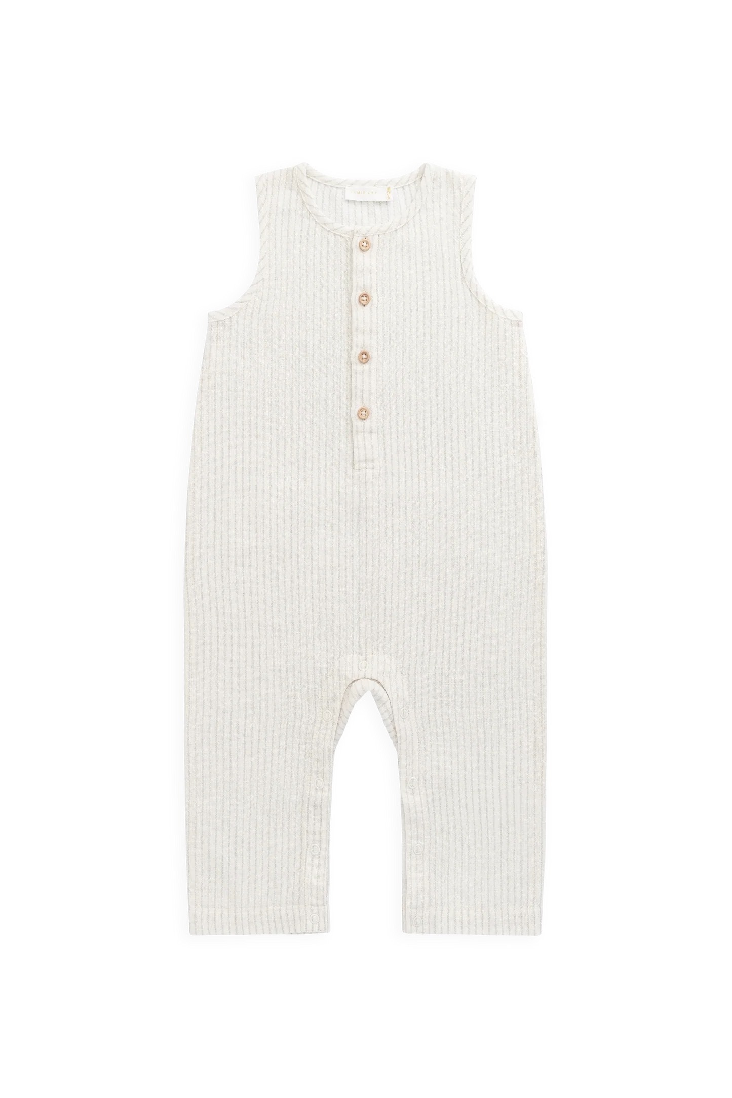 【預購】JAMIE KAY - Organic Cotton Milo Jumpsuit（Mini Pinstripe Cloud/Duck Egg Blue）