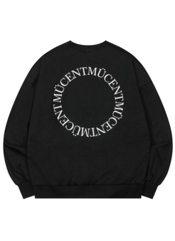 Mucent Signature Back Logo 後背 環狀 Logo 寬鬆 長袖 大學T 黑色