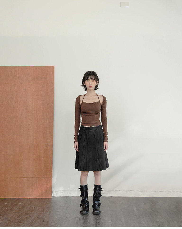 Two-piece halter neck bra top - coffee【01150499】in stock+pre-order