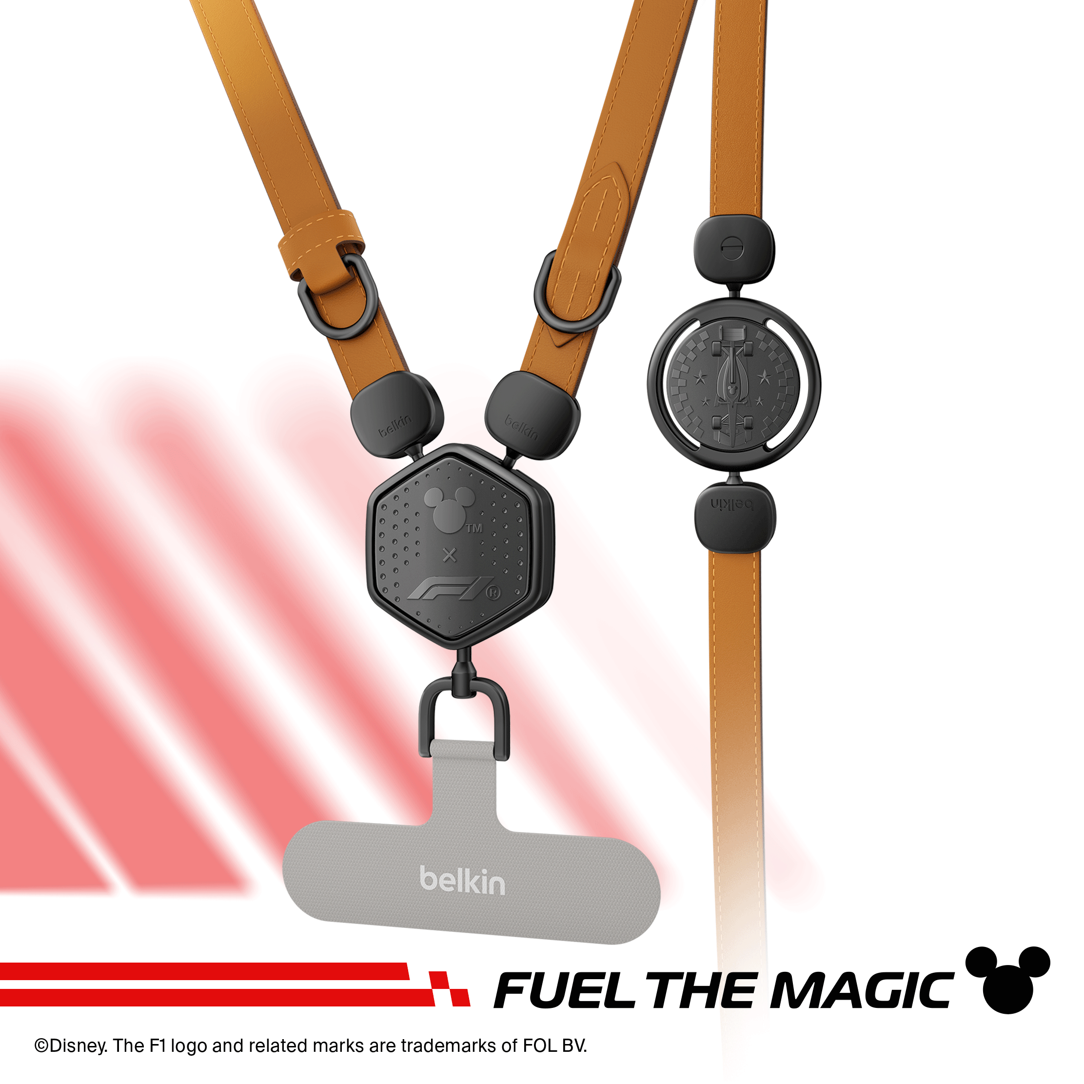 2-in-1 Leather Phone Strap with 3D Plates (Formula 1, Disney Collection) [MSZ007]