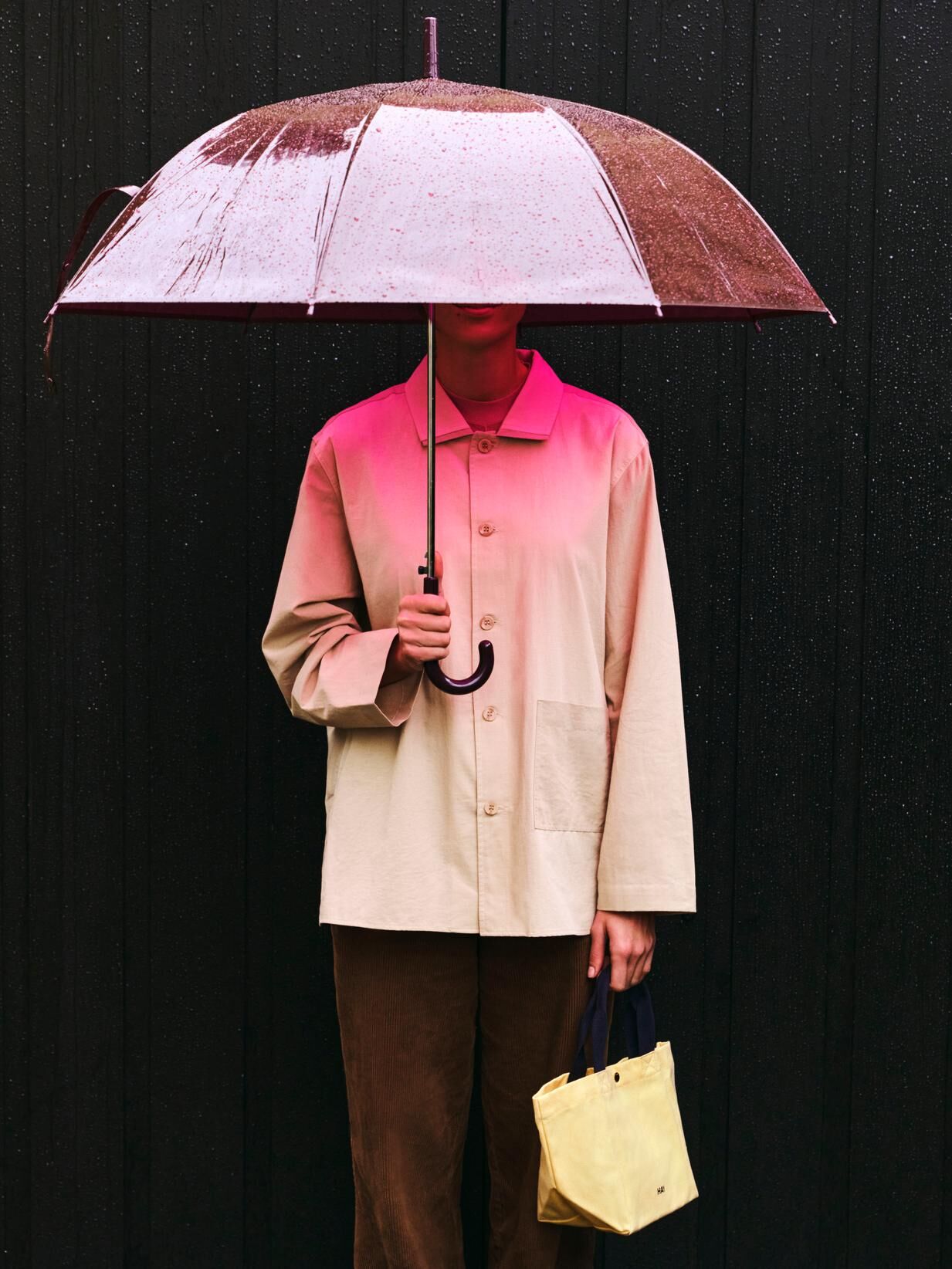 HAY 勃根地酒紅色極簡質感雨傘,生活隨身配件