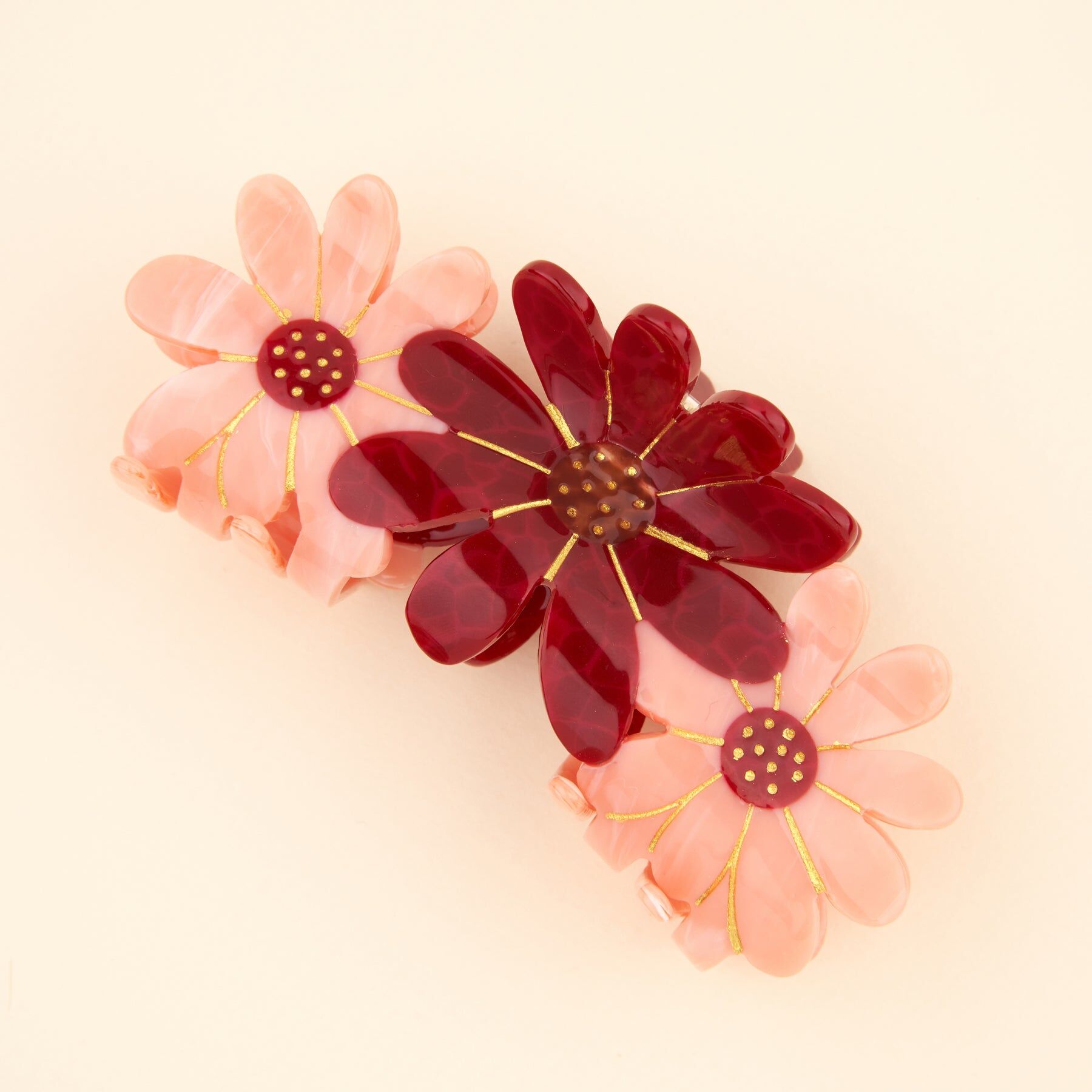 Pink Flowers Trio Hair Claw｜Coucou Suzette