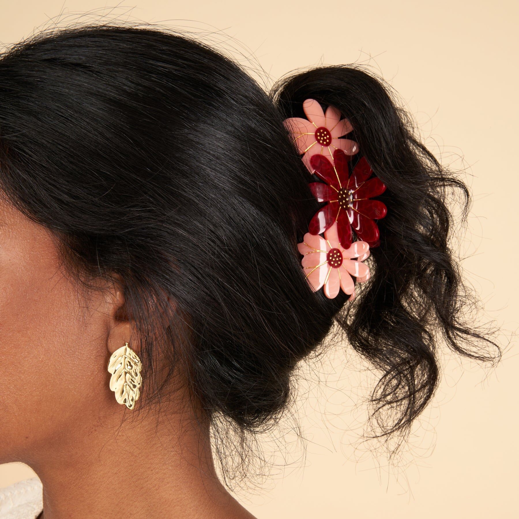 Pink Flowers Trio Hair Claw｜Coucou Suzette