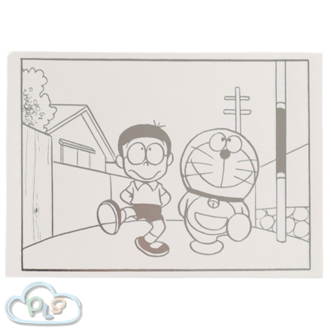 銀箔明信片（多啦A夢與大雄 ) 藤子F不二雄博物館 銀色/多色 #71054-1