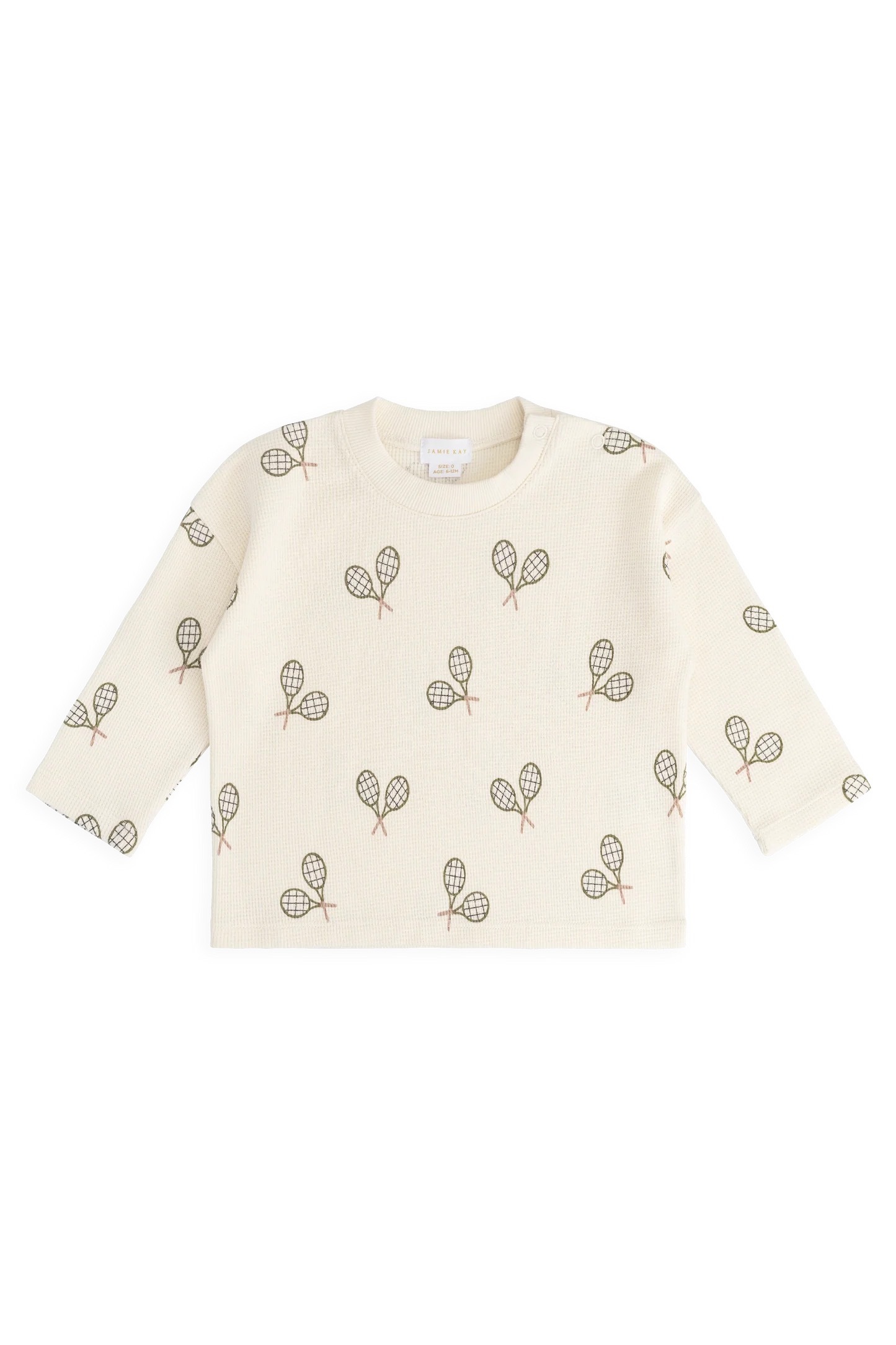 【預購】JAMIE KAY - Organic Cotton Waffle Leith Long Sleeve Top（Racquet Tofu）