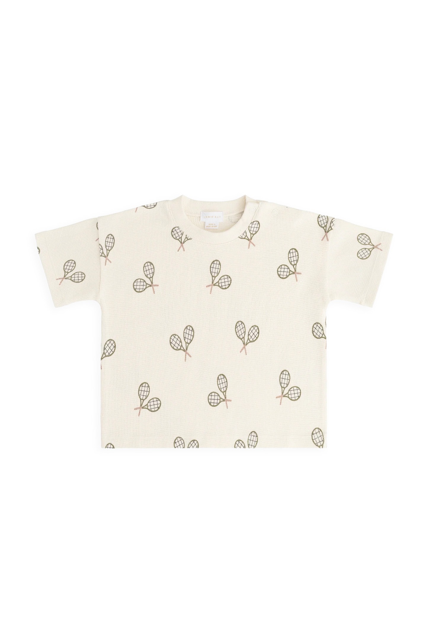【預購】JAMIE KAY - Organic Cotton Waffle Leith Tee（Racquet Tofu）