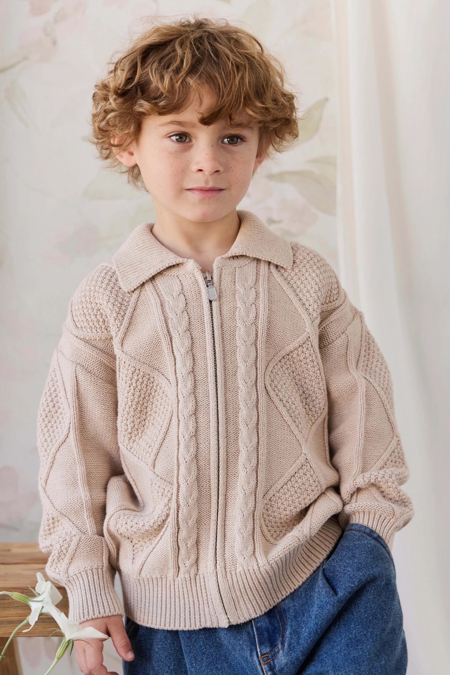 【預購】JAMIE KAY - Siman Zip Up Cardigan（Wheat）