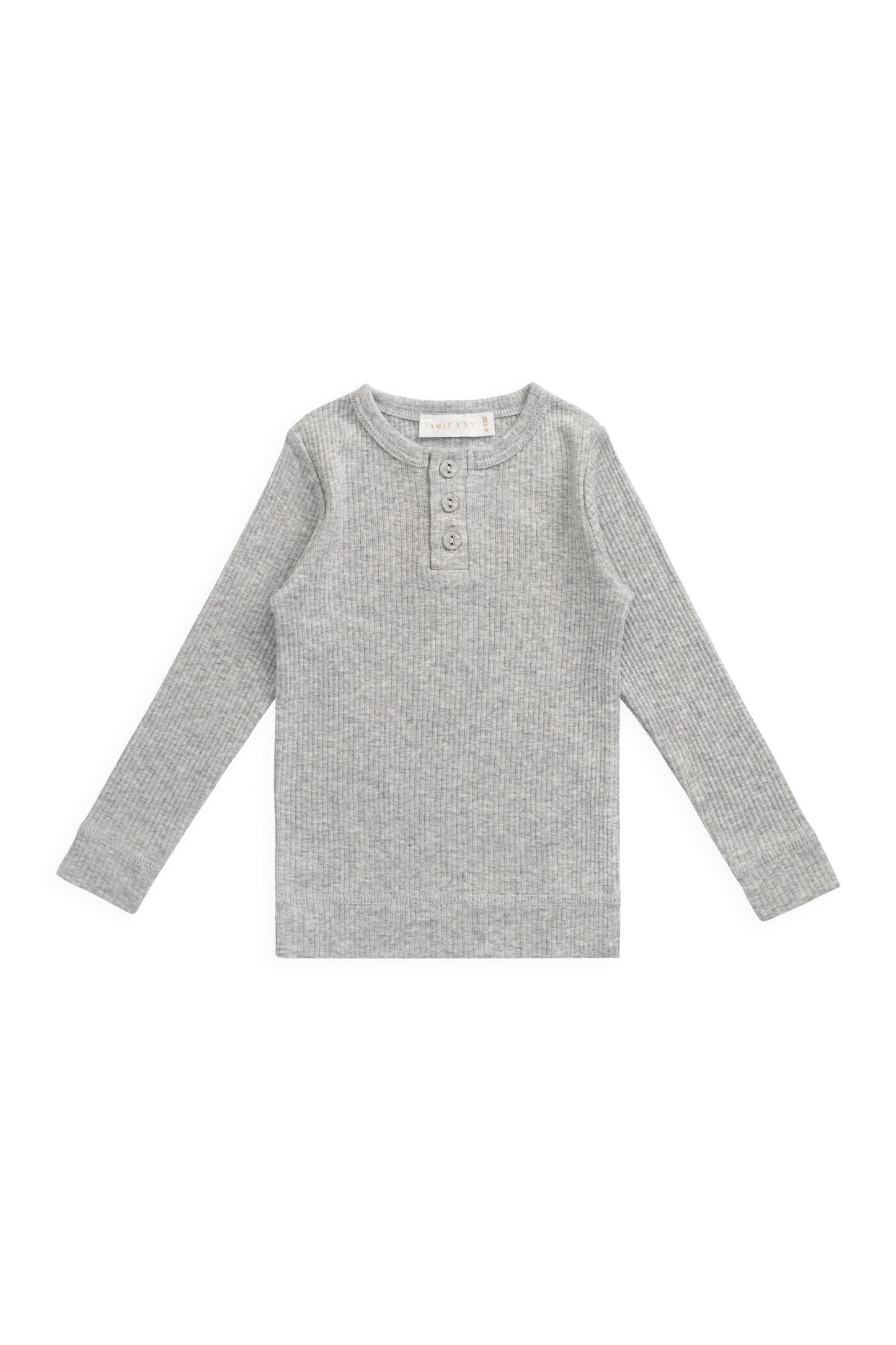 【預購】JAMIE KAY - Organic Cotton Modal Long Sleeve Henley（Light Grey Marle）