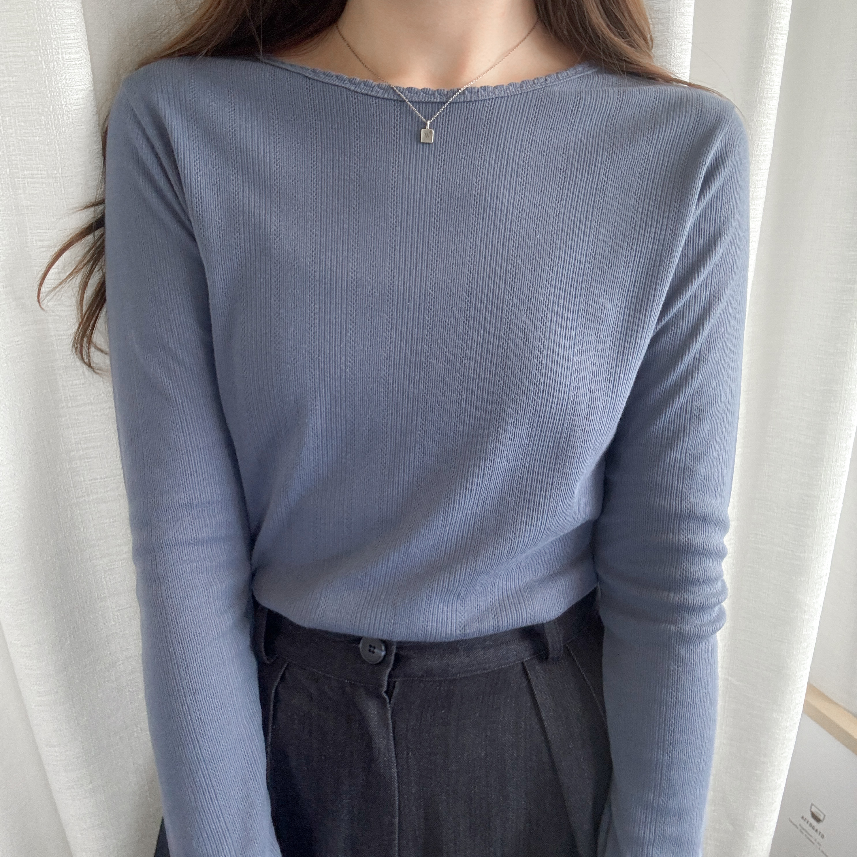 花邊暗花棉tee
