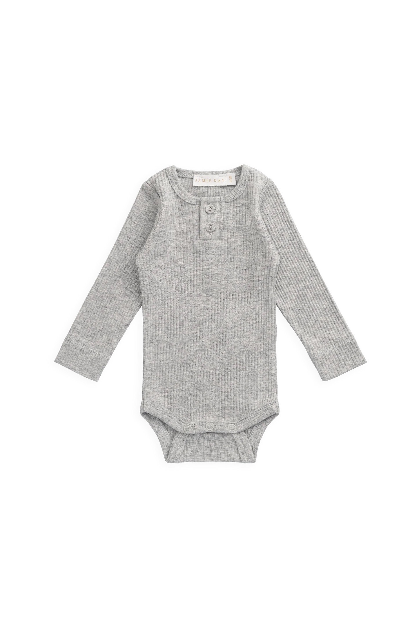 【預購】JAMIE KAY - Organic Cotton Modal Long Sleeve Bodysuit（Light Grey Marle）