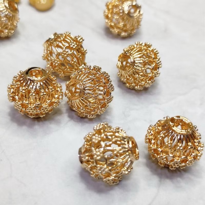 24K保色簍空金珠 隔珠(1入)｜保色隔珠 DIY金屬材料