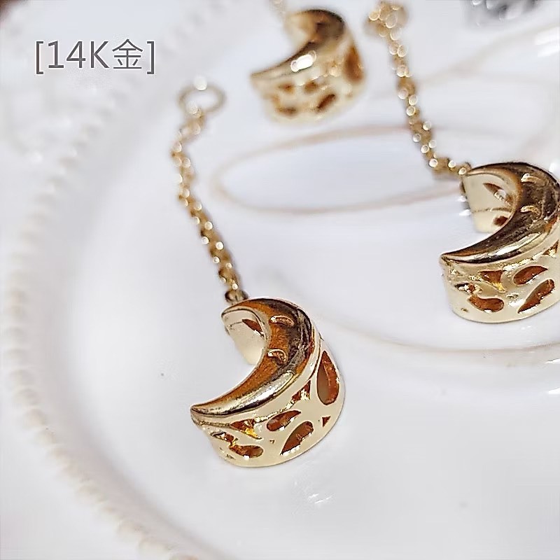14K金月亮保色鏈墜 月亮吊墜(5入)｜保色吊墜 DIY金屬材料