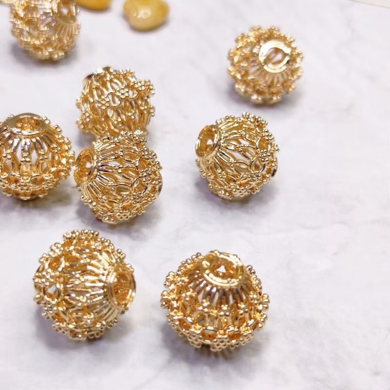 24K保色簍空金珠 隔珠(1入)｜保色隔珠 DIY金屬材料