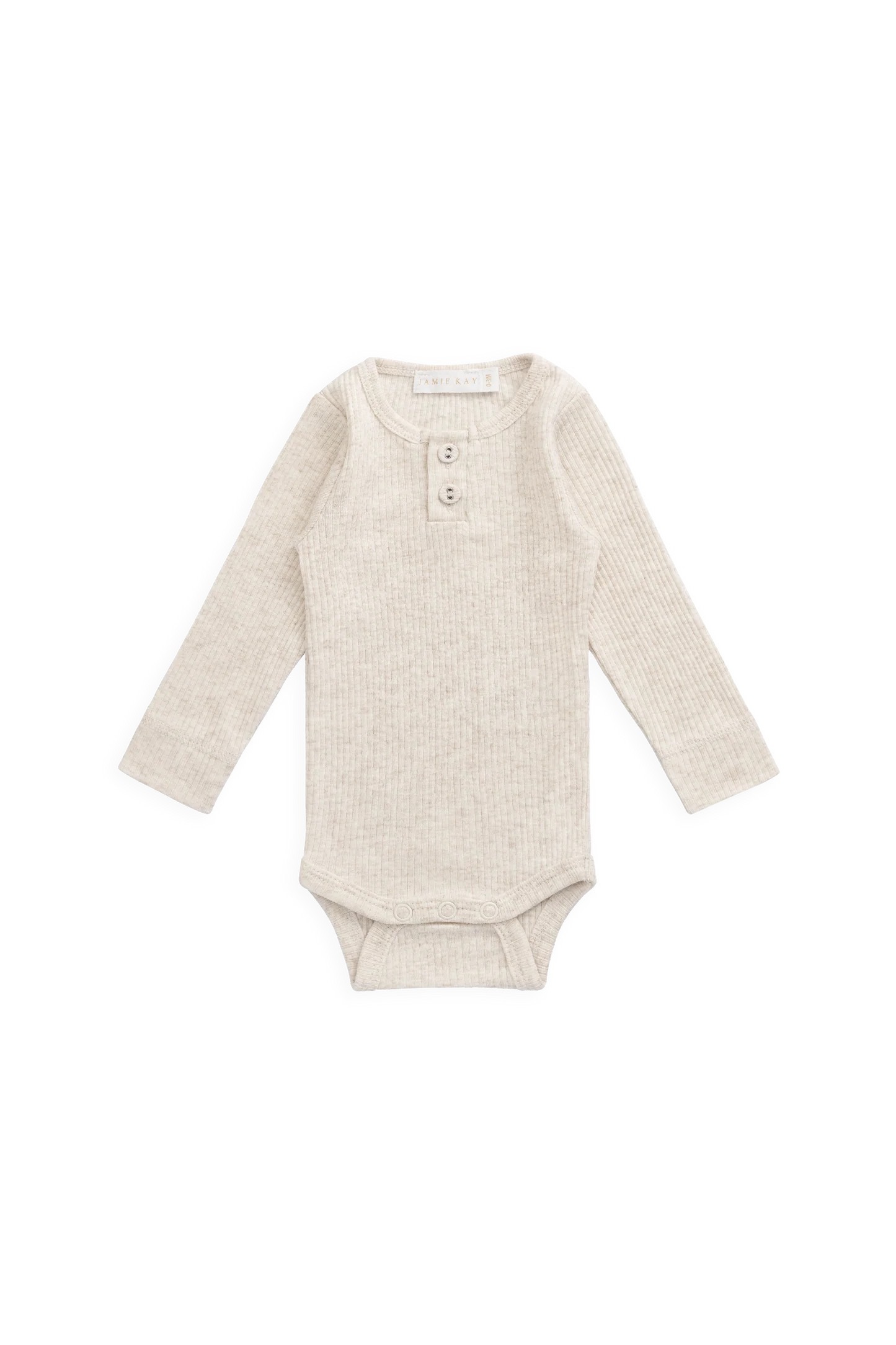 【預購】JAMIE KAY - Organic Cotton Modal Long Sleeve Bodysuit（Oatmeal Marle）