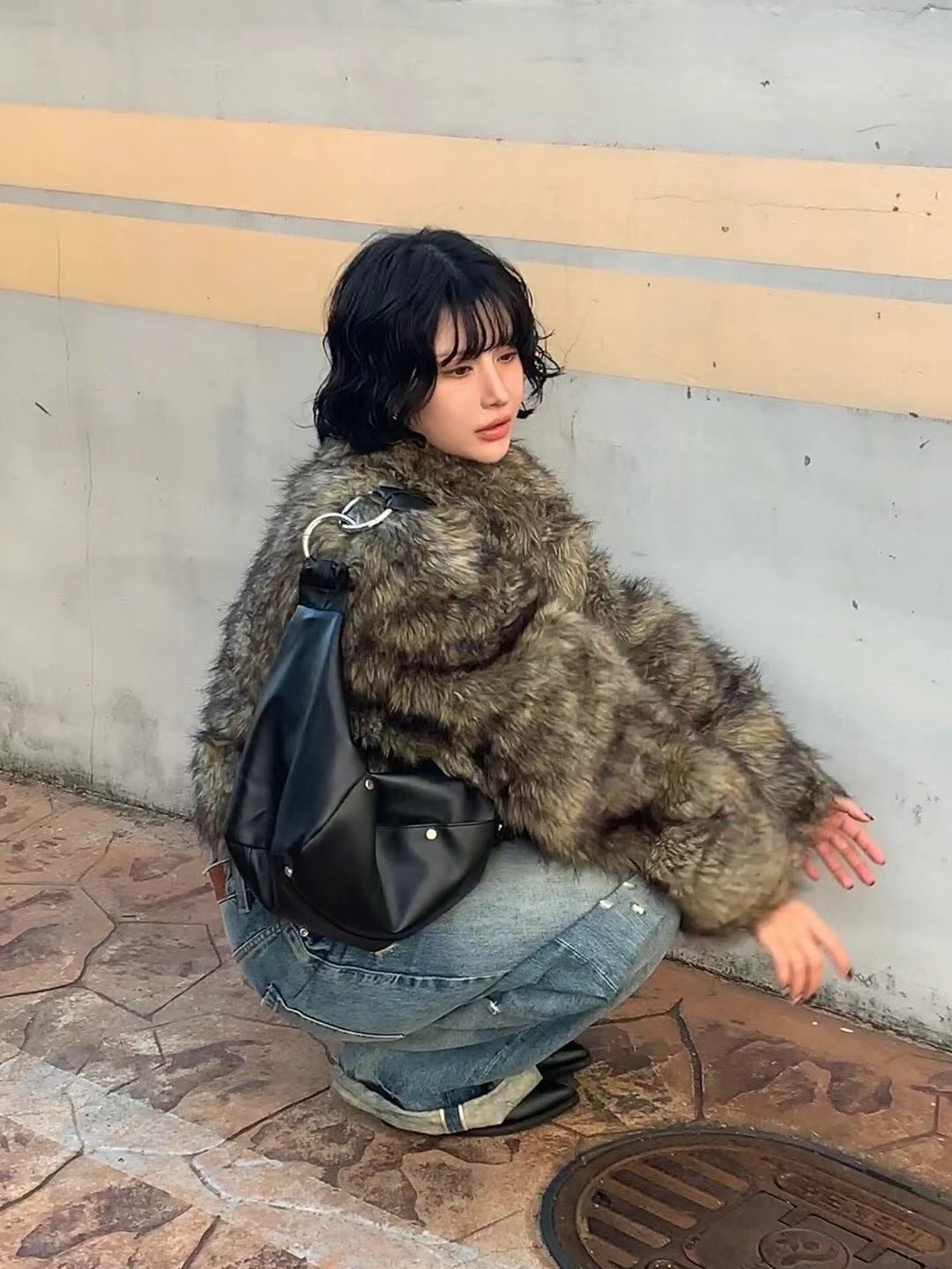 （預購）antique JEY🇰🇷 率性時髦 扣環皮革肩背包