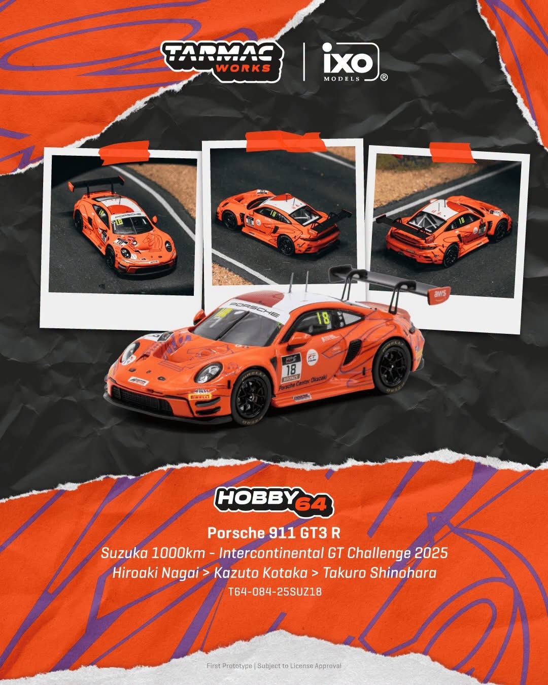 預訂 PreOrder - Tarmac Works Mercedes-AMG GT3 Bathurst 12h 2024 Maximilian Götz / Daniel Juncadella / Jayden Ojeda