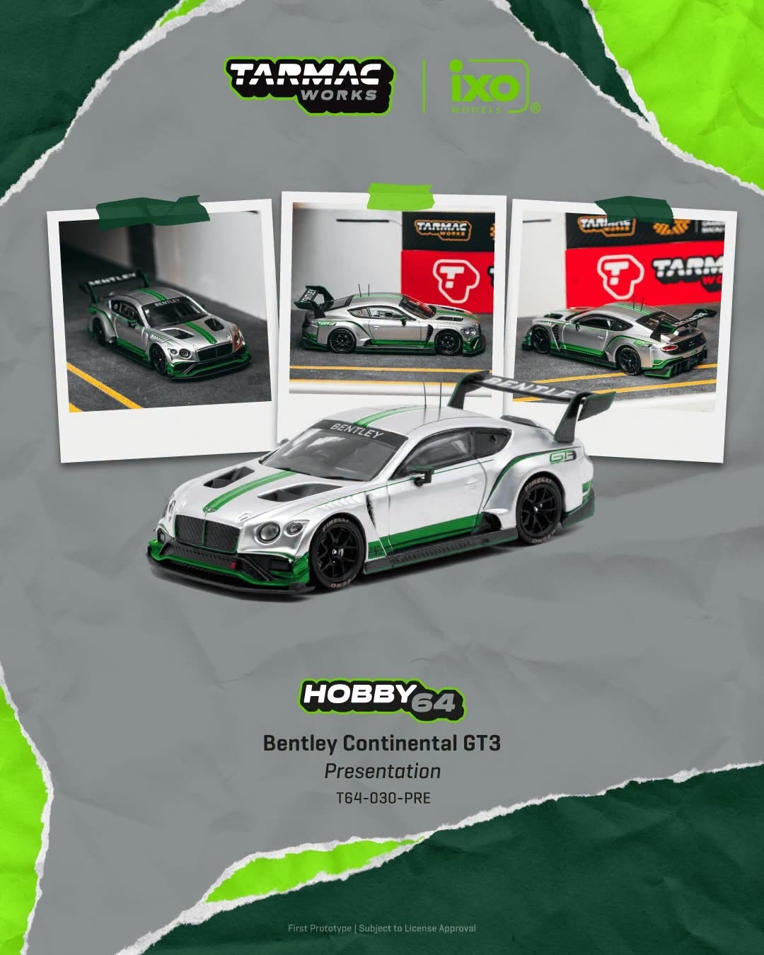 預訂 PreOrder - Tarmac Works Bentley Continental GT3 Presentation