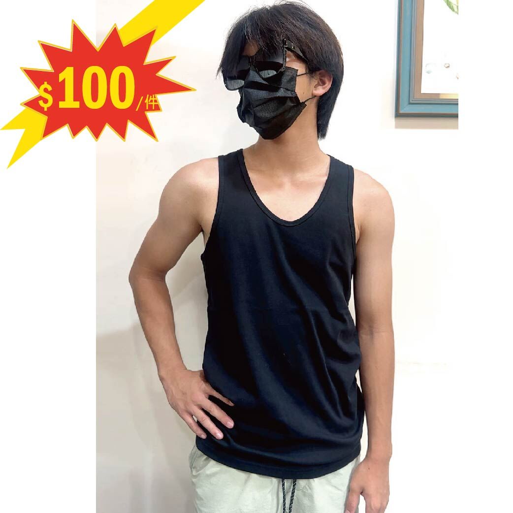 小三福 三福 100%棉簡約羅紋男大背心(S~2XL) 黑白條/黑
