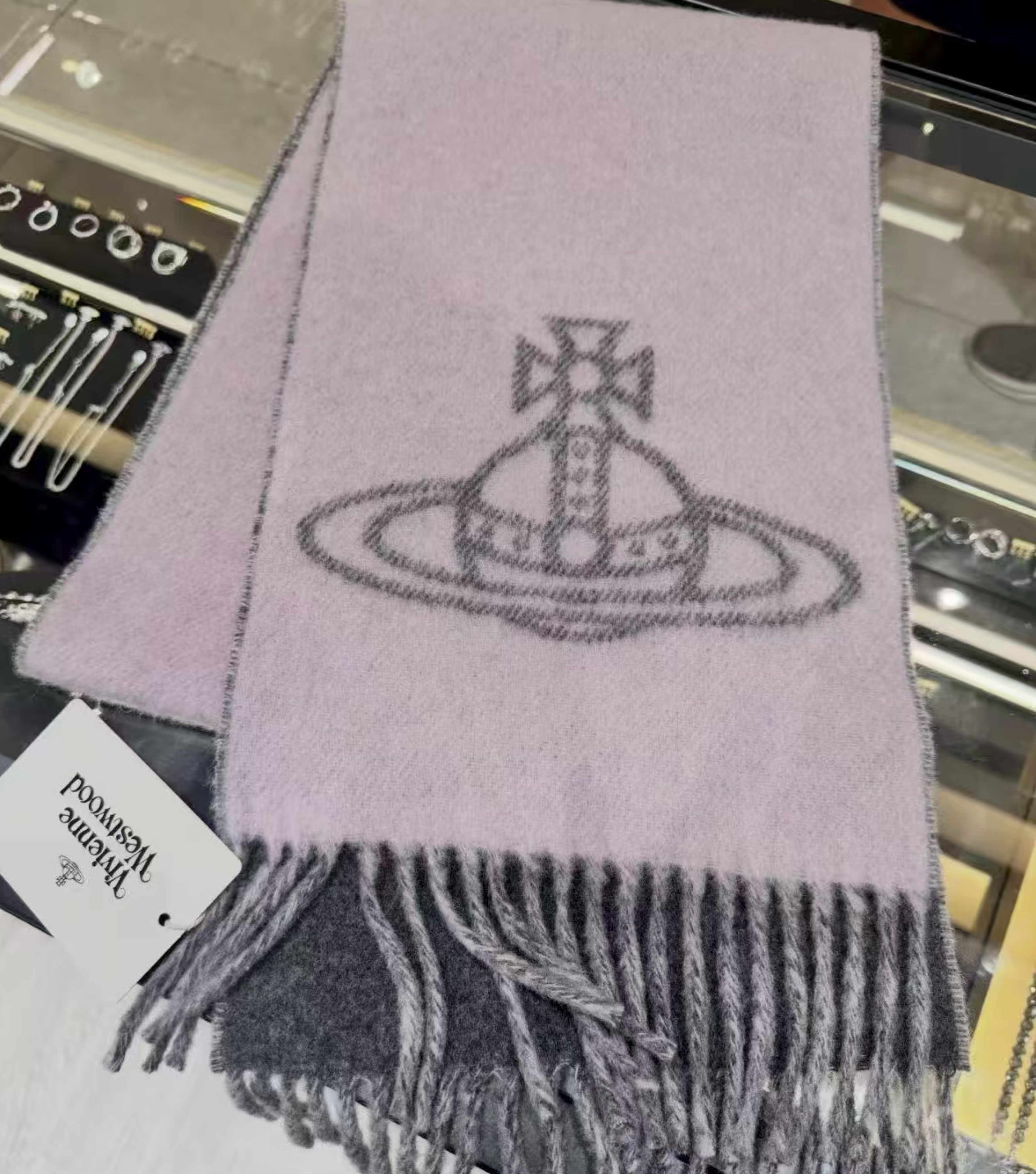 Vivienne Westwood double face wool anthracite scarf 香芋色新款雙面頸巾