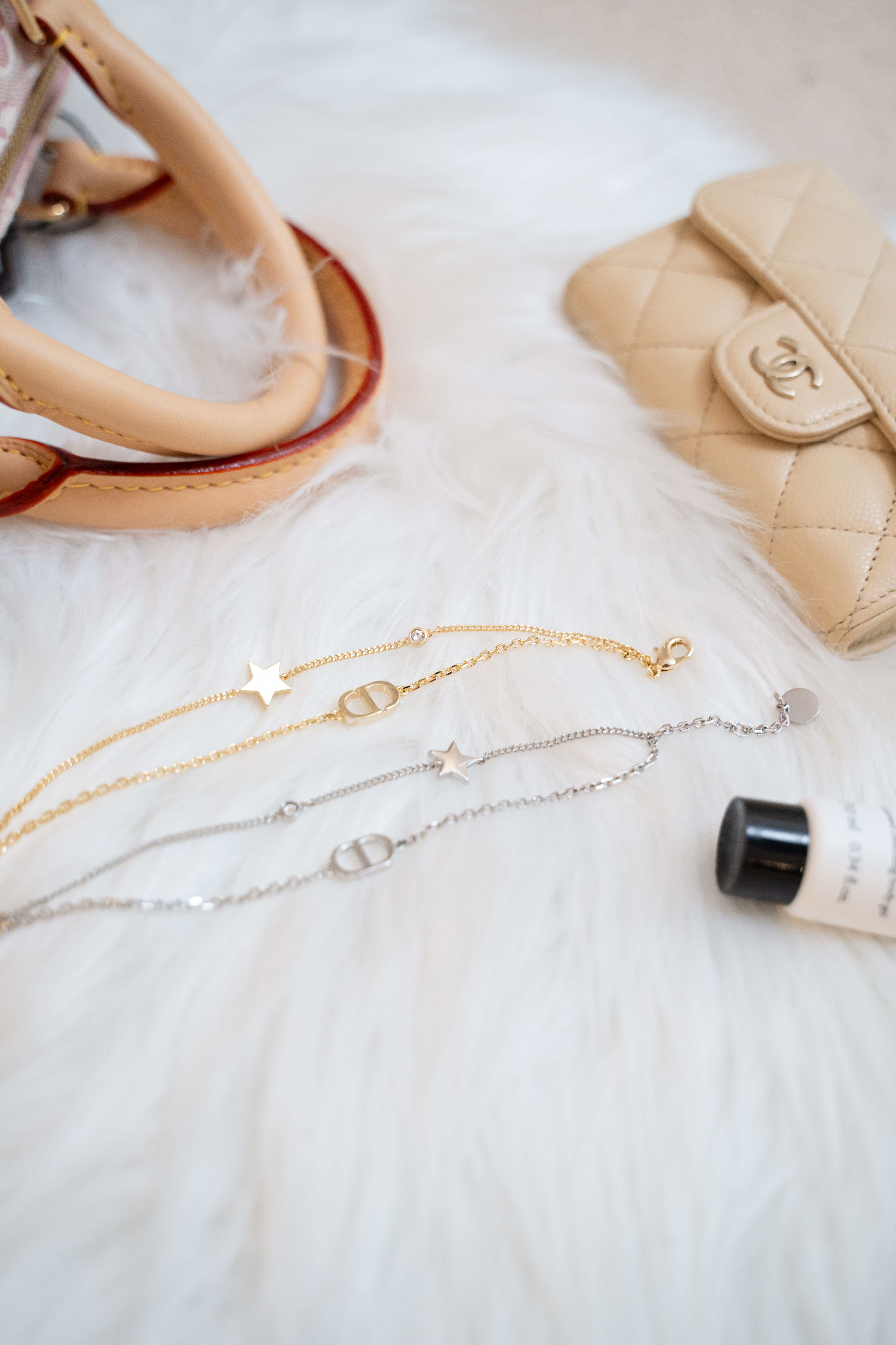 Dior Petit CD Double Bracelet in Silver-Finish Metal with Crystals and Star
