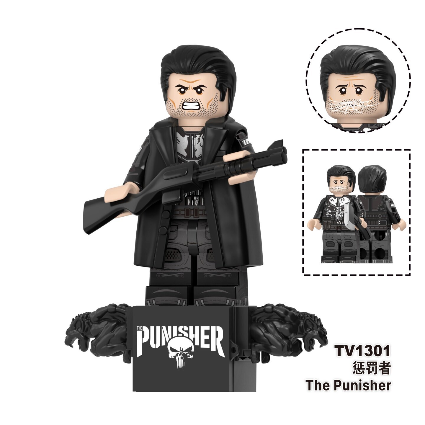 Spiderman Punisher Marvel Custom Minifigures Fit Lego TV6237 TV1301