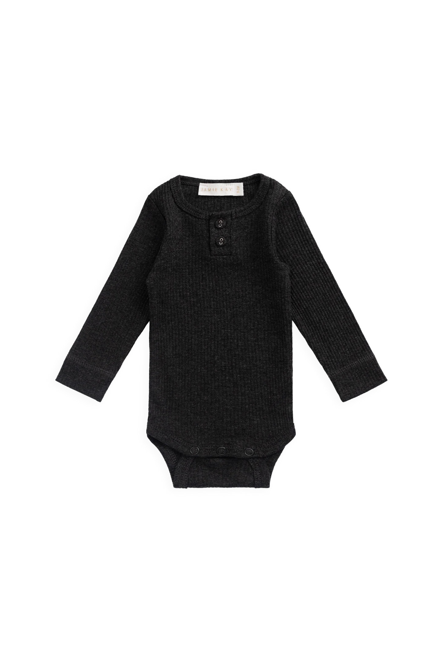 【預購】JAMIE KAY - Organic Cotton Modal Long Sleeve Bodysuit（Dark Grey Marle）