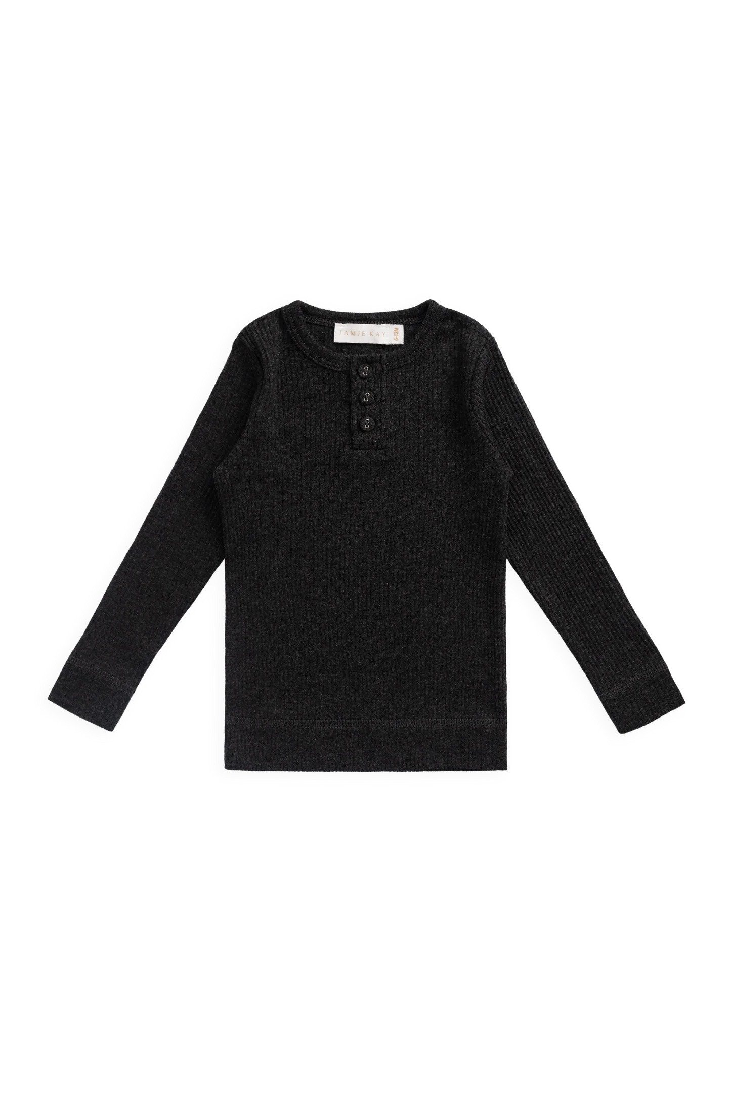 【預購】JAMIE KAY - Organic Cotton Modal Long Sleeve Henley（Dark Grey Marle）