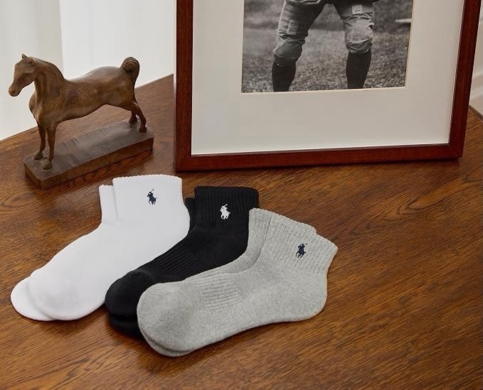 Polo Ralph Lauren 經典小馬刺繡 緩震童襪 6入組 |限時收單|