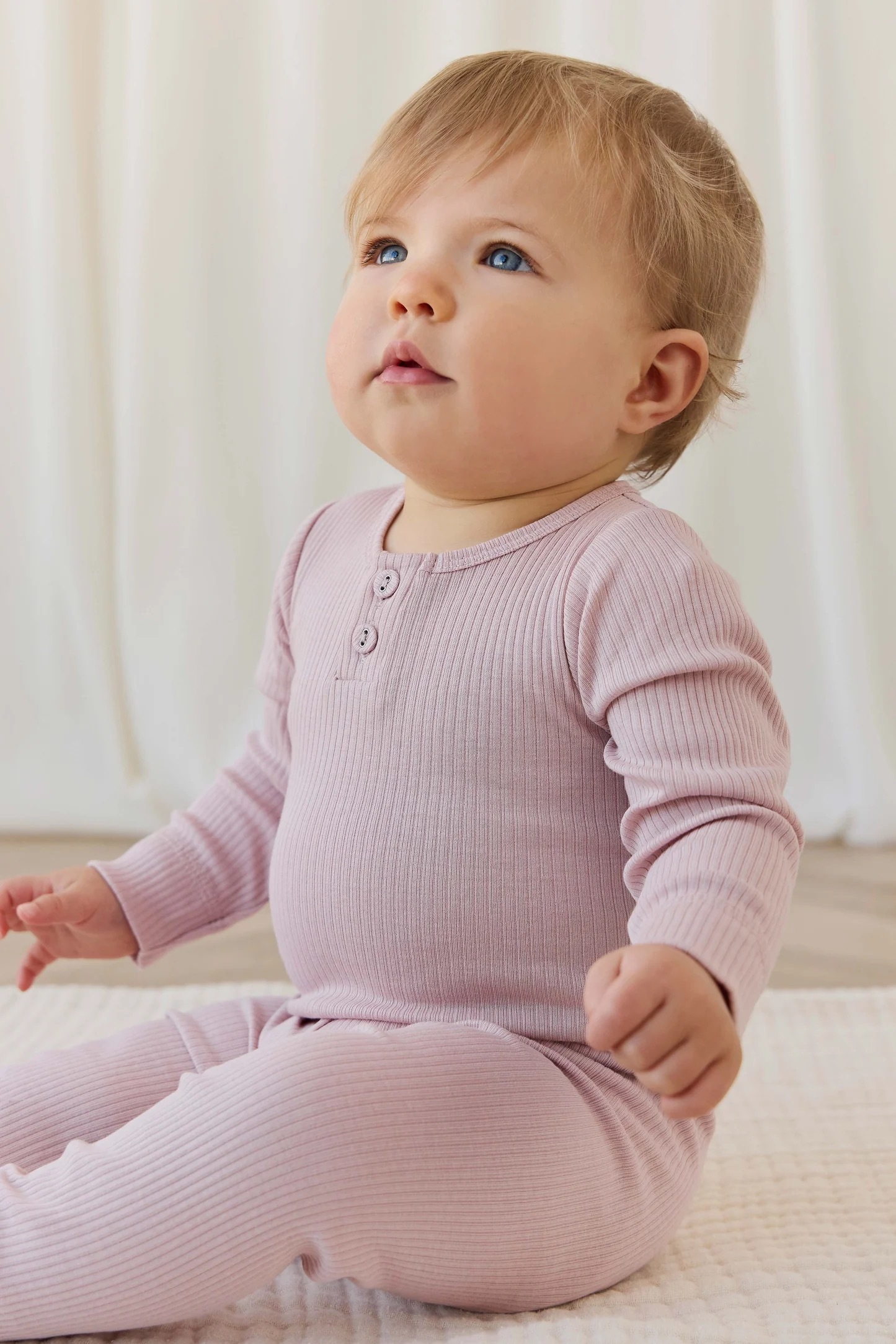 【預購】JAMIE KAY - Organic Cotton Modal Long Sleeve Bodysuit（Rose Smoke）