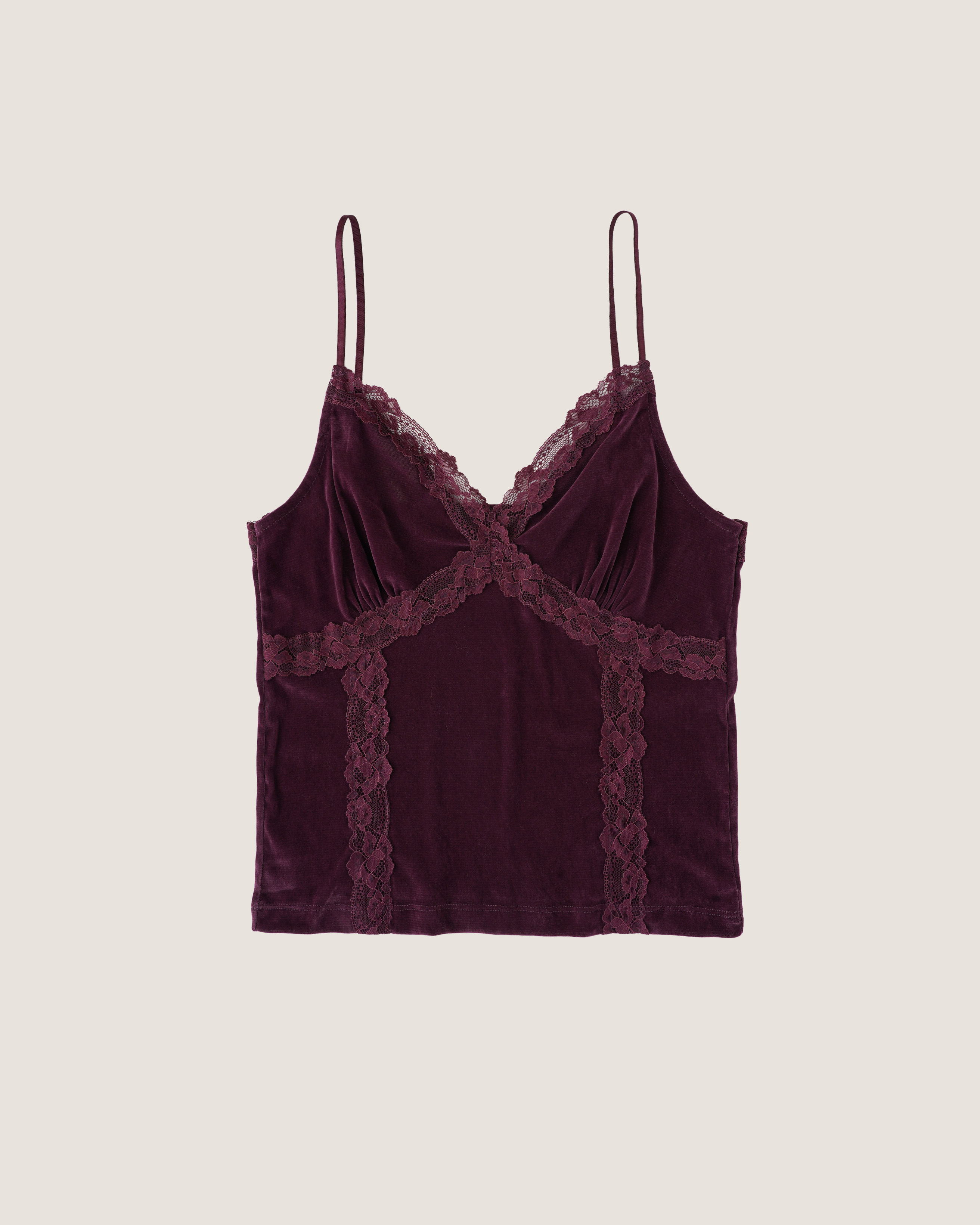 Roselle Lace Cami - Wine (2nd)