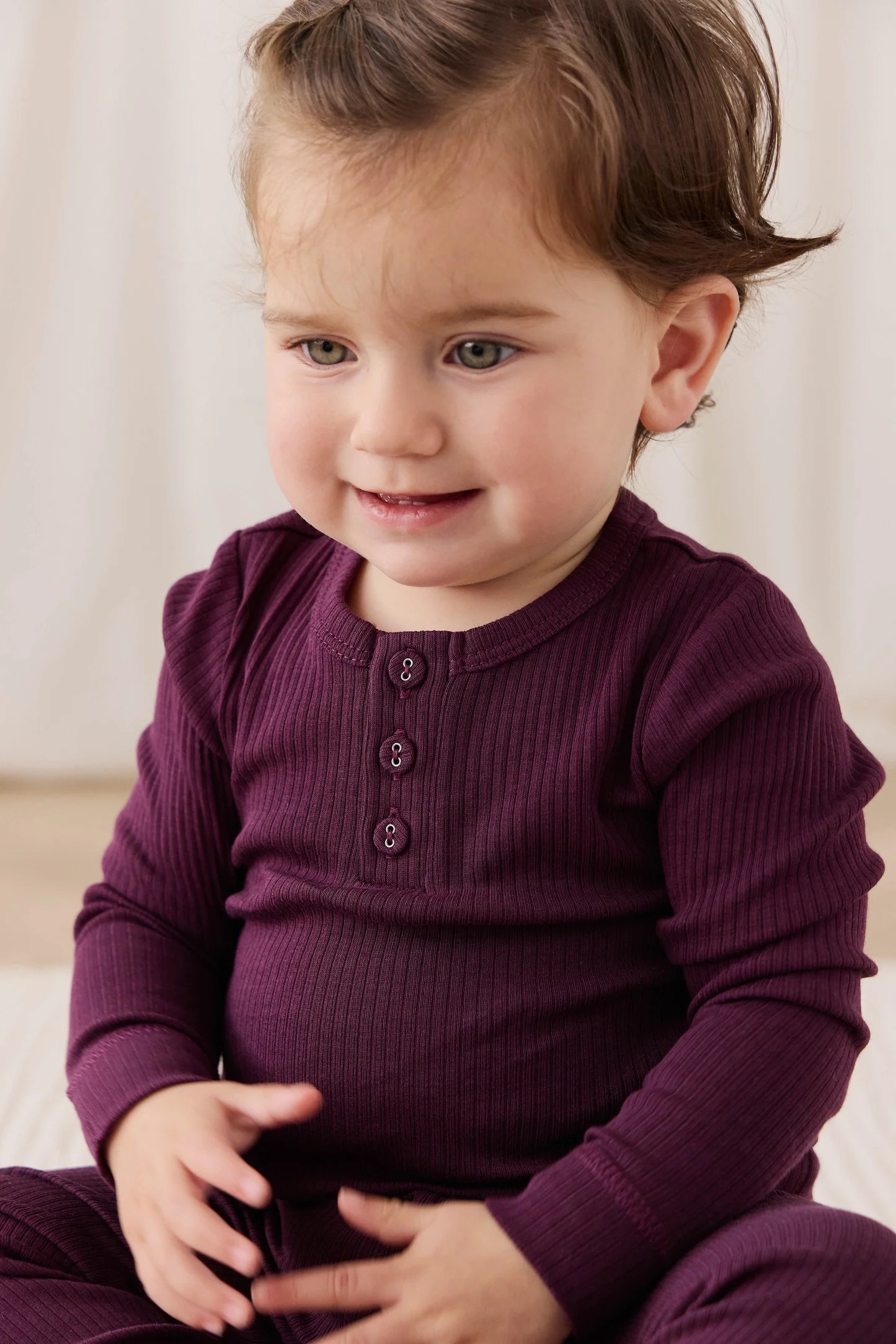 【預購】JAMIE KAY - Organic Cotton Modal Long Sleeve Bodysuit（Fig）