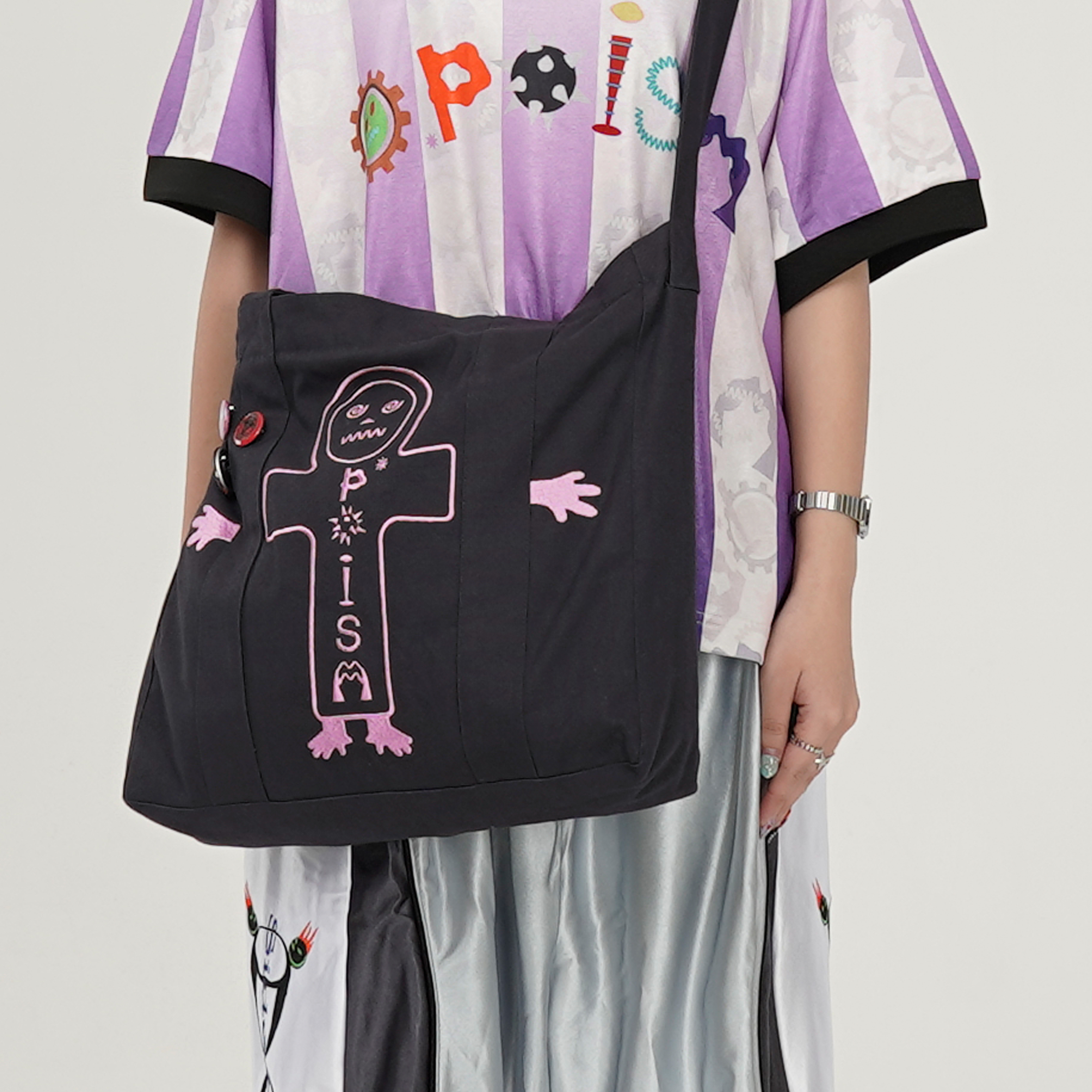 OPOISM x Sid and Geri x Washed 2Way Tote With Pin Set