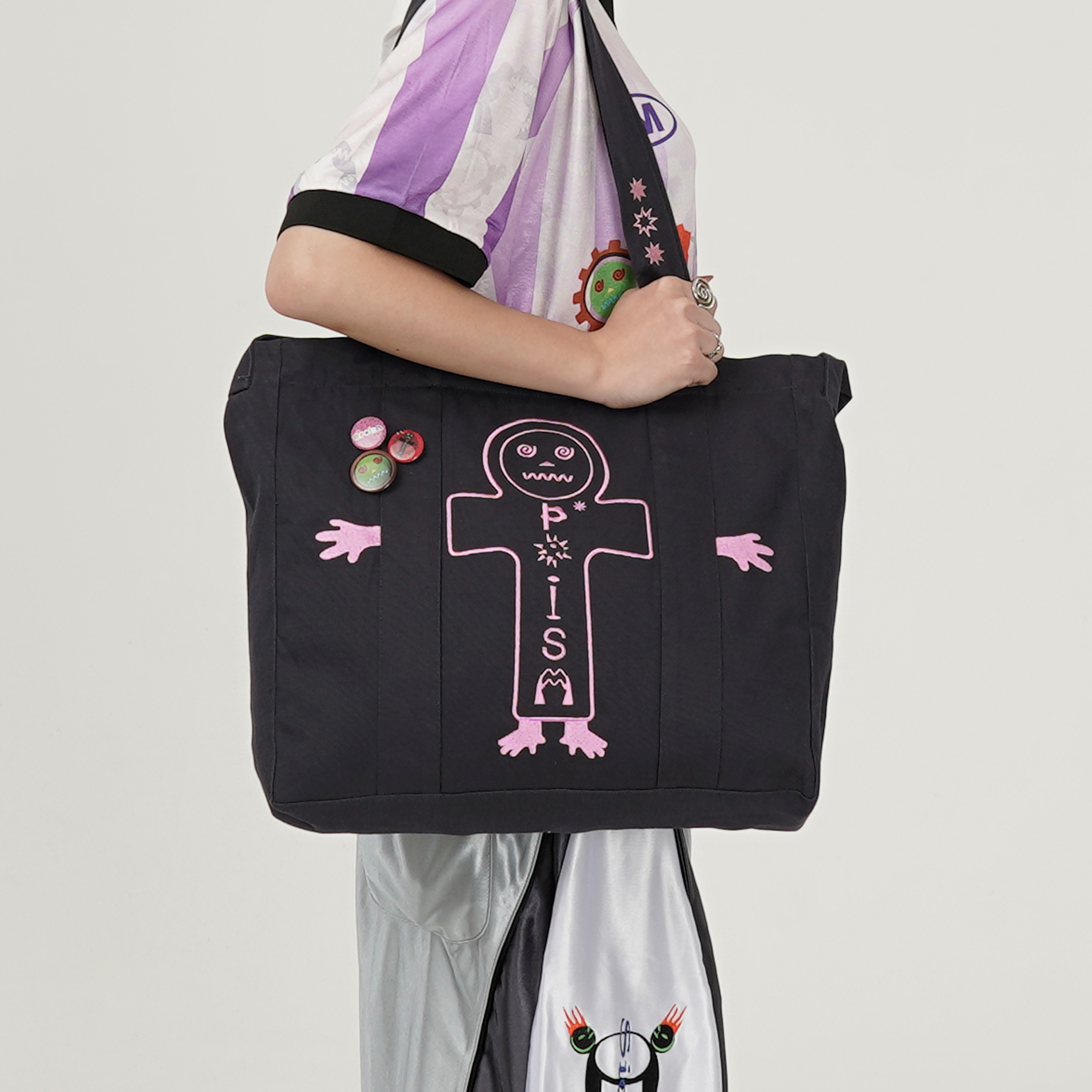 OPOISM x Sid and Geri x Washed 2Way Tote With Pin Set