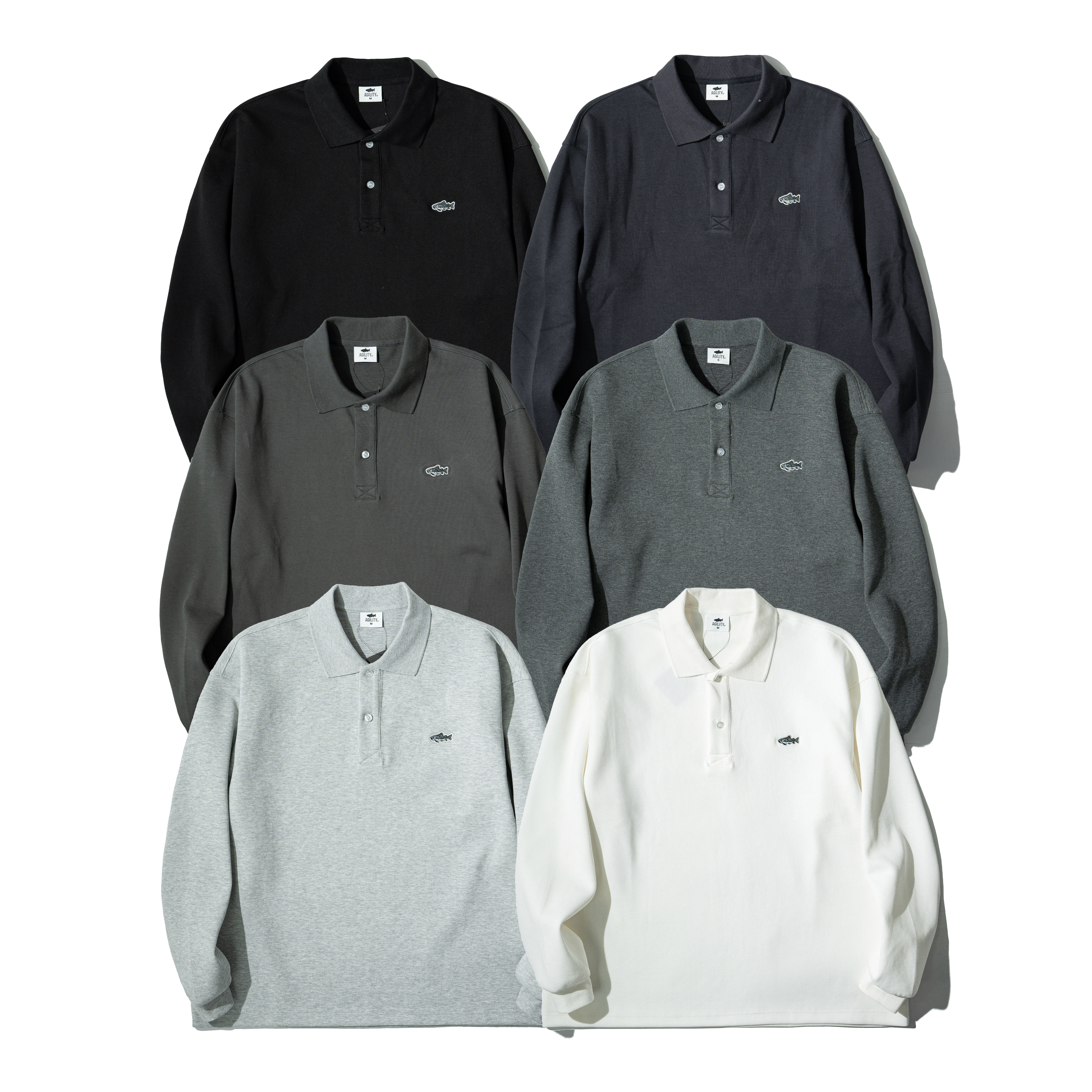 AGILITY Embroidery Polo LS Shirts 鮭魚刺繡 長袖 Polo衫 [RBP-1]