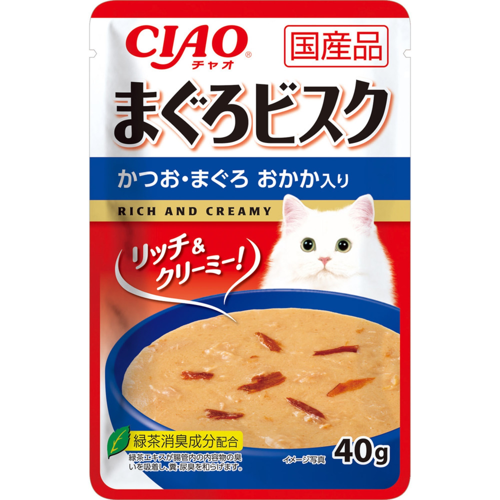 CIAO - 濃湯軟包 - 鰹魚+吞拿魚片+木魚片 40g (IC-357) (任選6件$64)