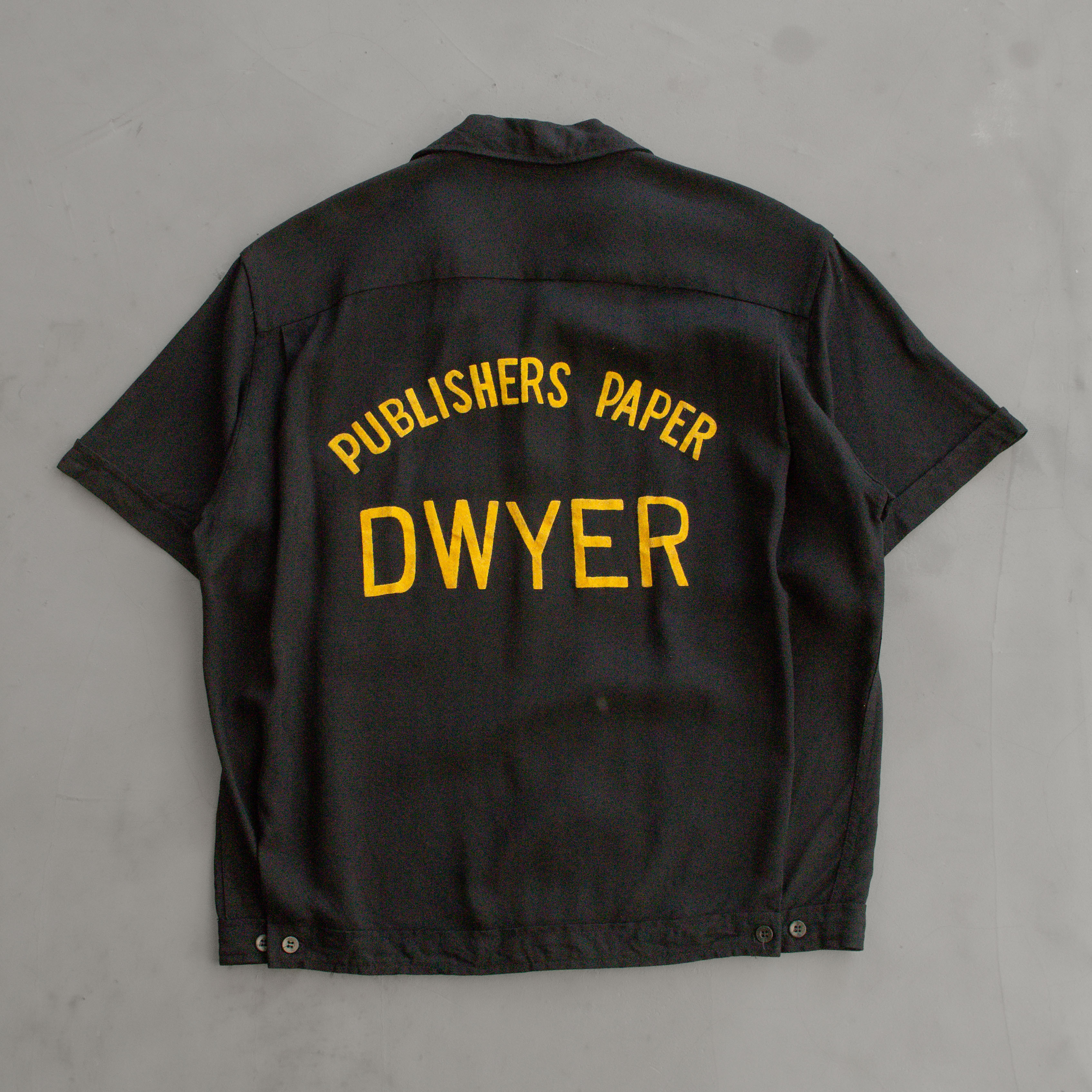 50S HILTON RAYON BOWLING SHIRT 美國製 黑色 嫘縈 保齡球襯衫
