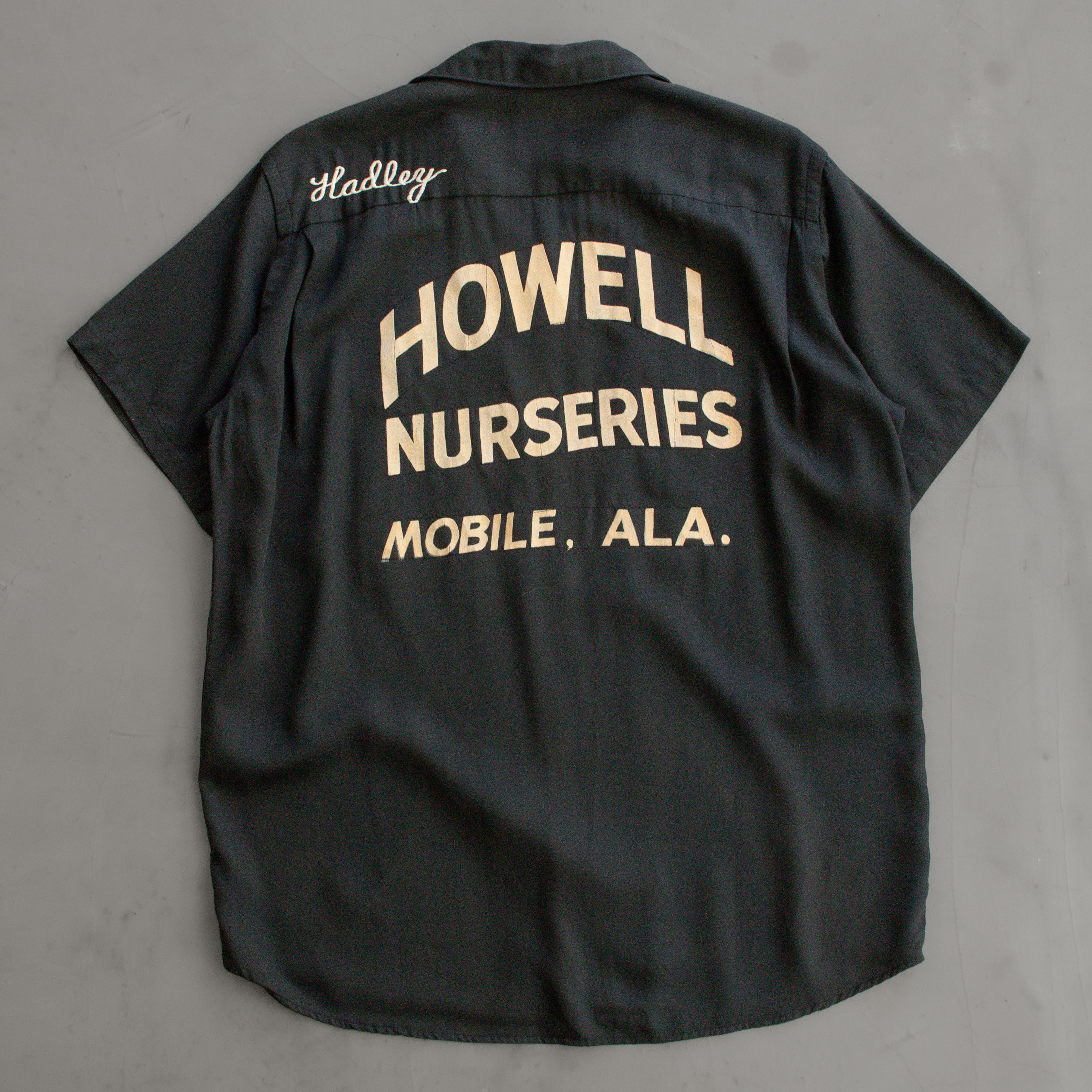 50S HILTON RAYON BOWLING SHIRT 美國製 黑色 嫘縈 保齡球襯衫
