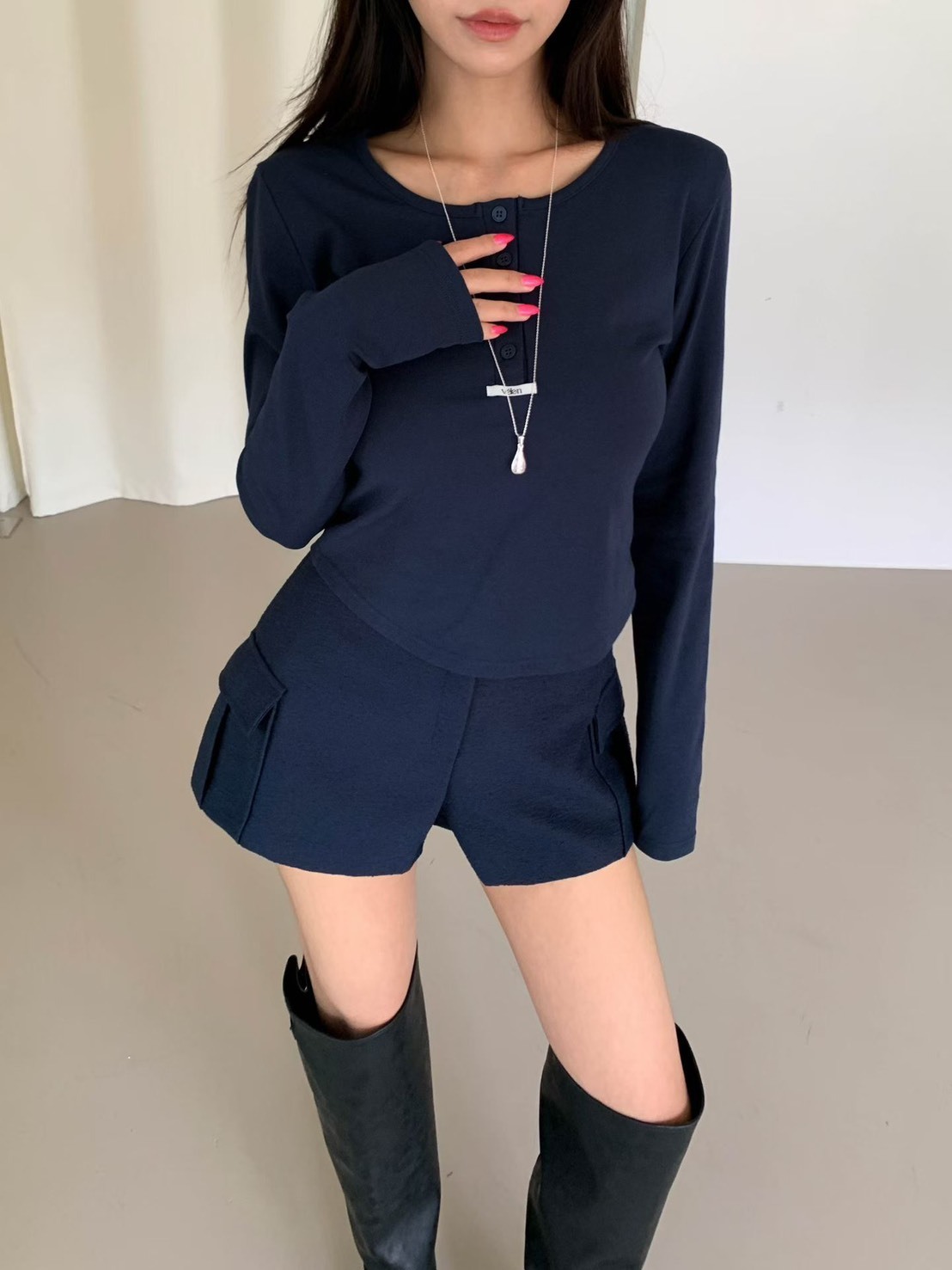 側口袋西裝短褲