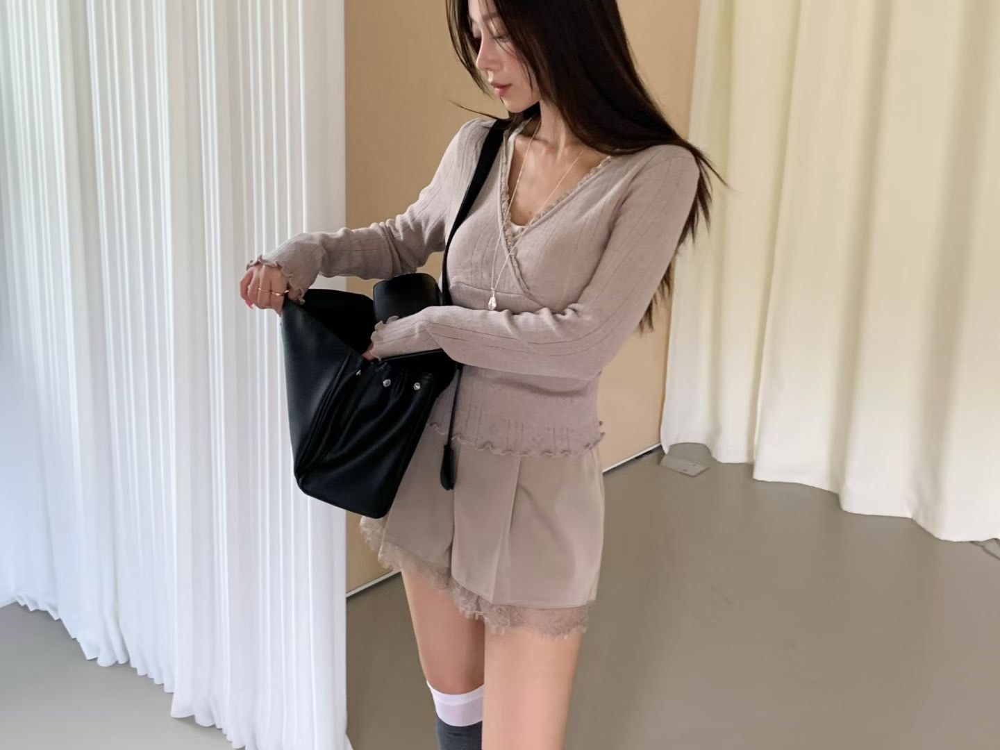 交錯洞洞眠長袖T