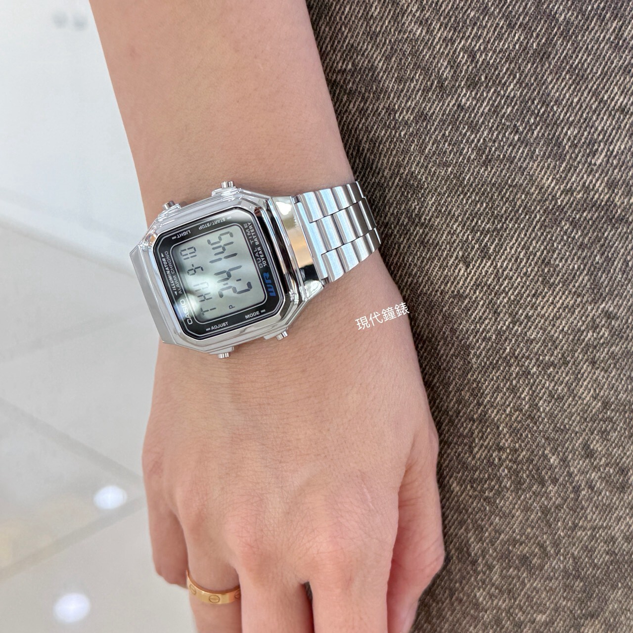 【CASIO 卡西歐】Vintage長效電池方型經典不鏽鋼電子錶A178WA-1A 34mm 現代鐘錶