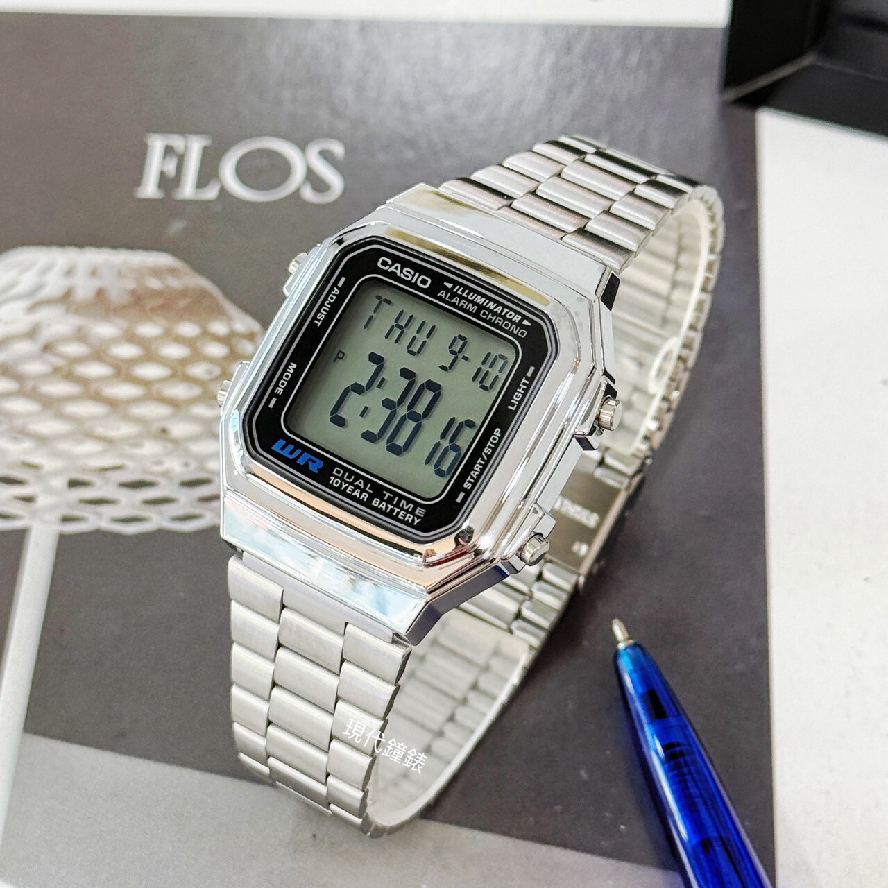 【CASIO 卡西歐】Vintage長效電池方型經典不鏽鋼電子錶A178WA-1A 34mm 現代鐘錶